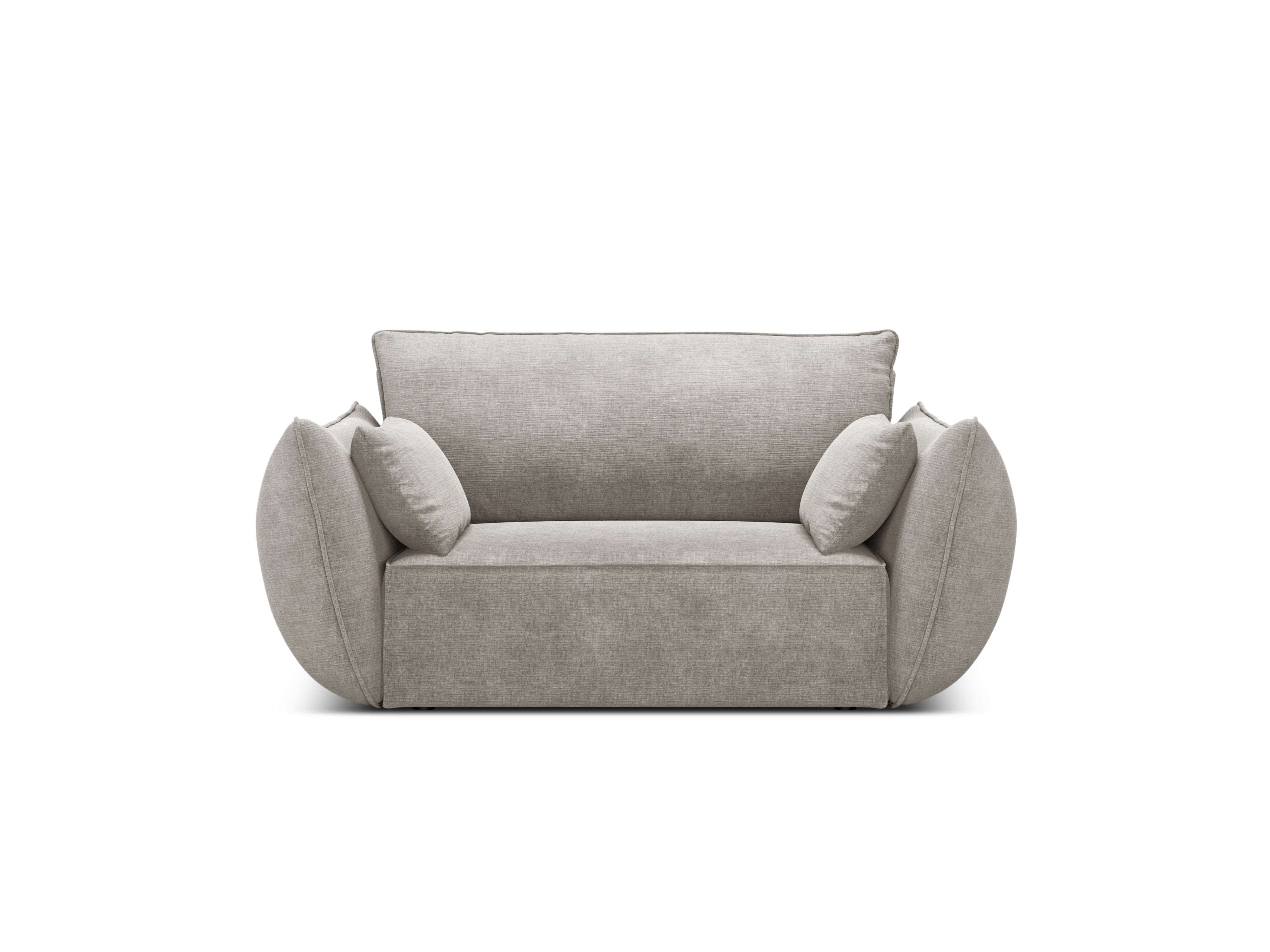 Armchair in the szenil fabric of Vanda Jasnoszary
