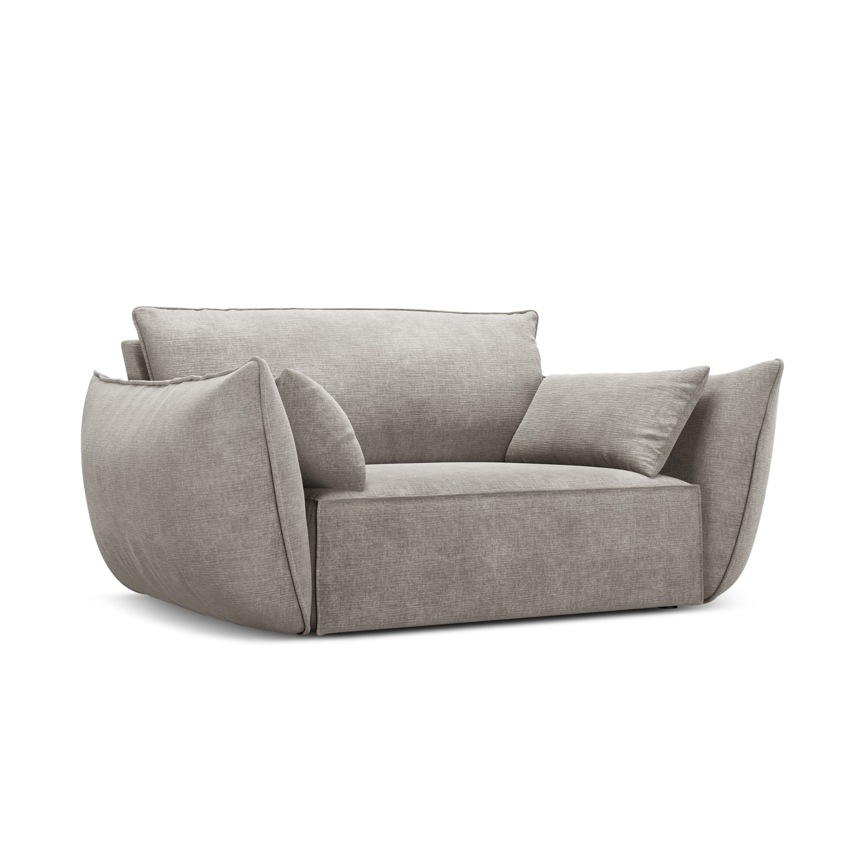 Armchair in the szenil fabric of Vanda Jasnoszary