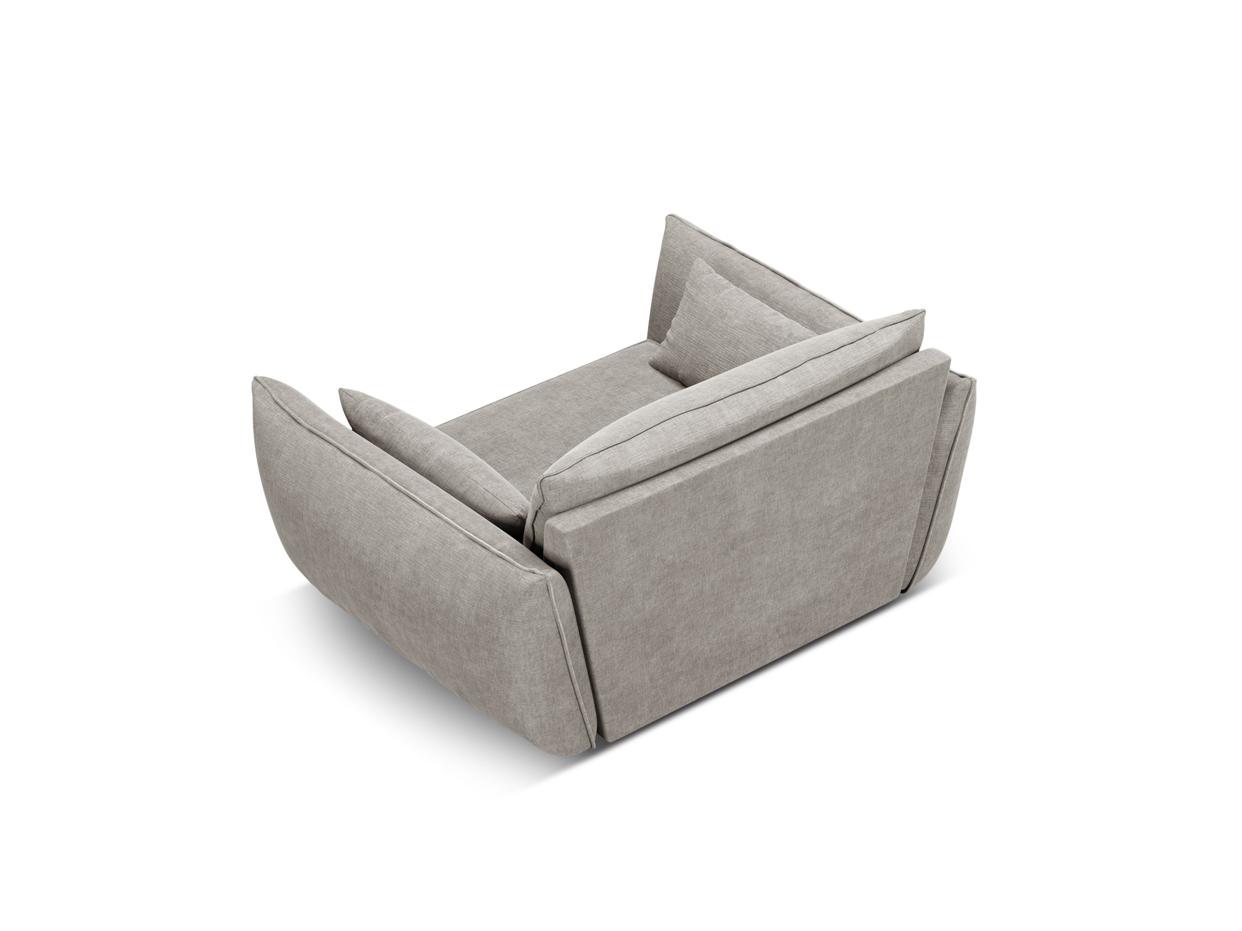 Armchair in the szenil fabric of Vanda Jasnoszary
