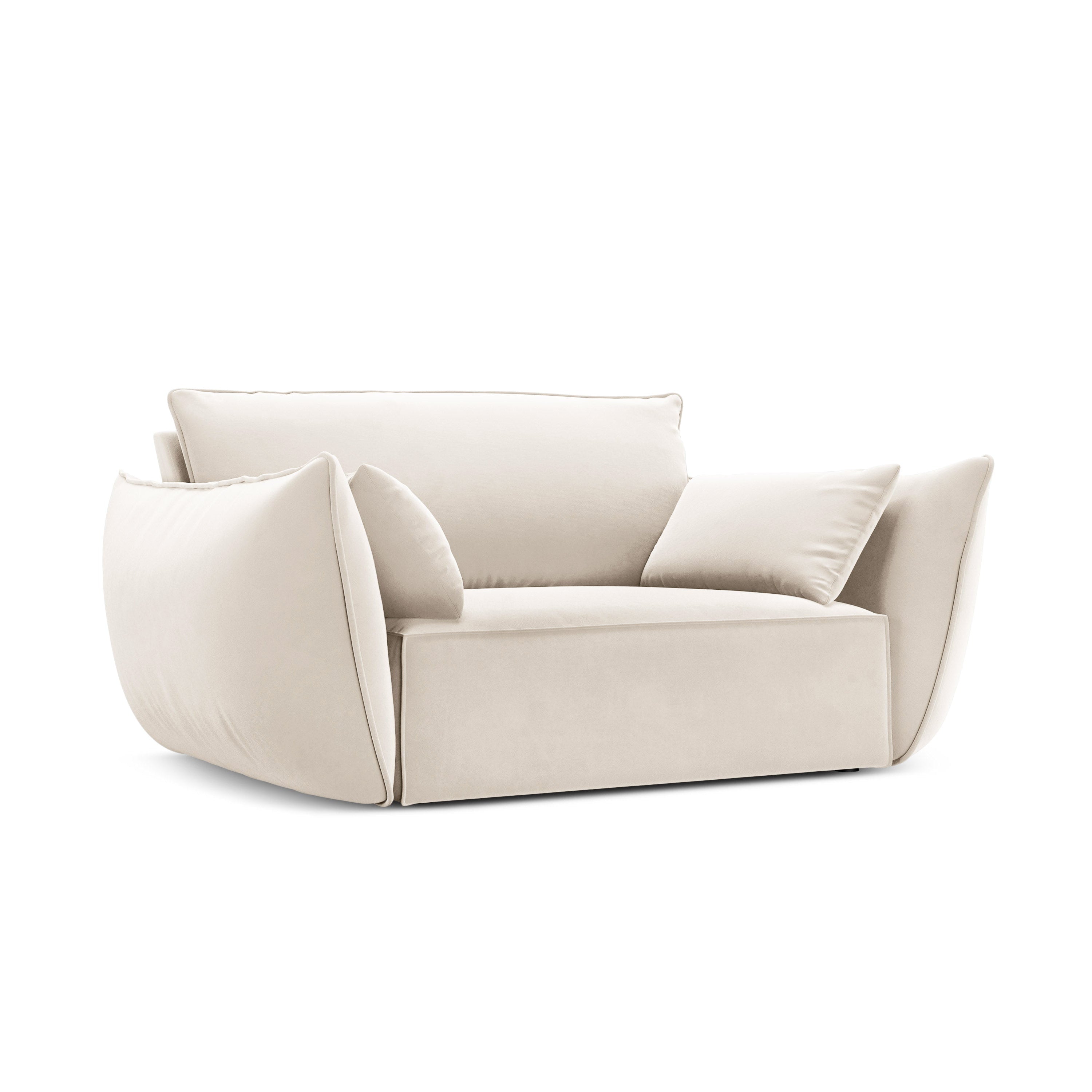 Vanda beige velvet armchair