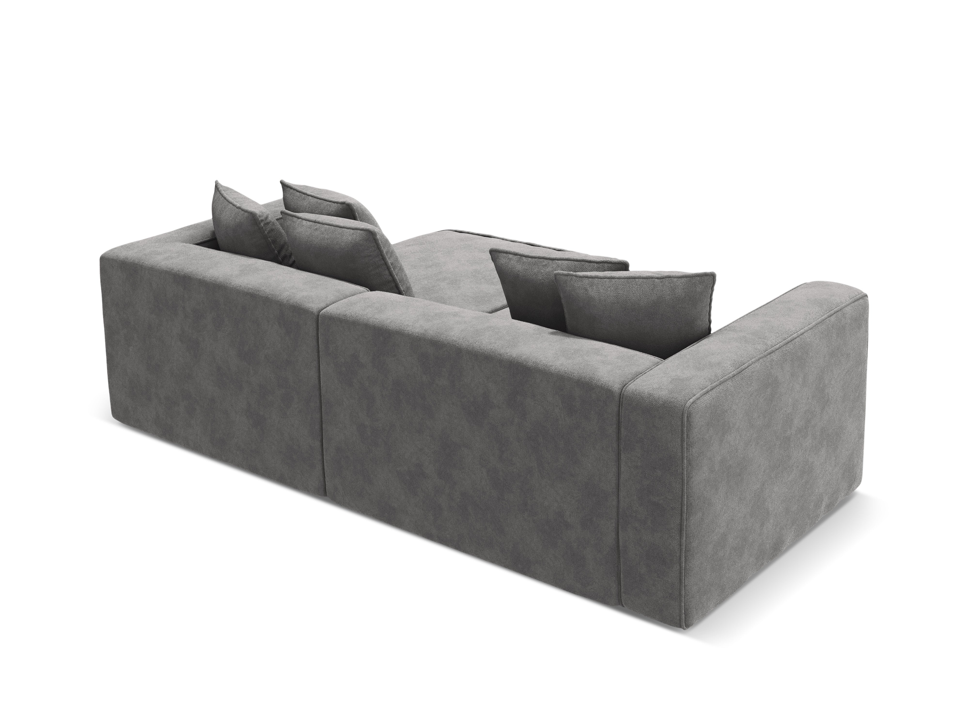 Samt-Ecksofa links mit Schlaffunktion RIBES grau