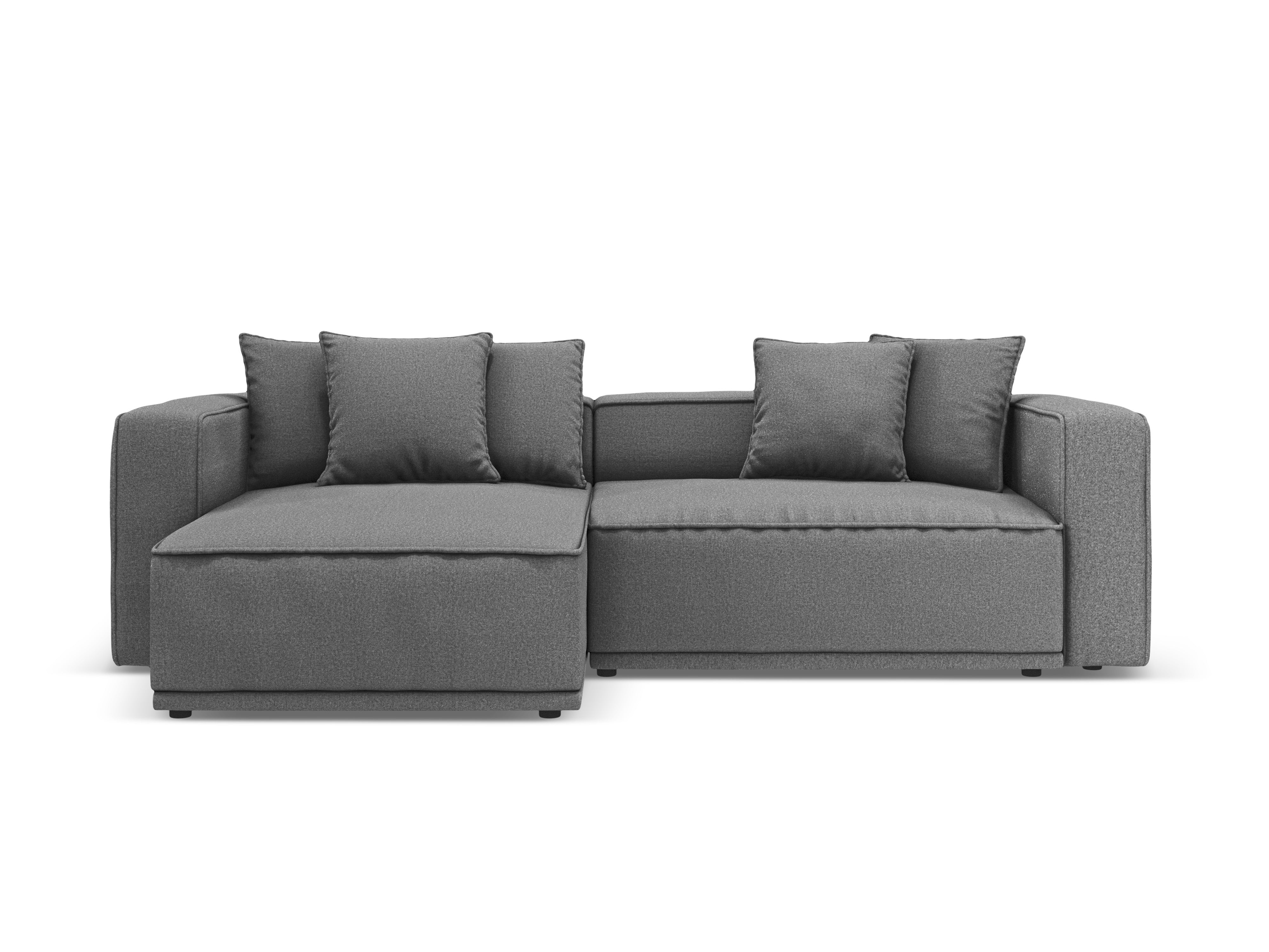 Linksseitige Schlafcouch RIBES graues Chenille