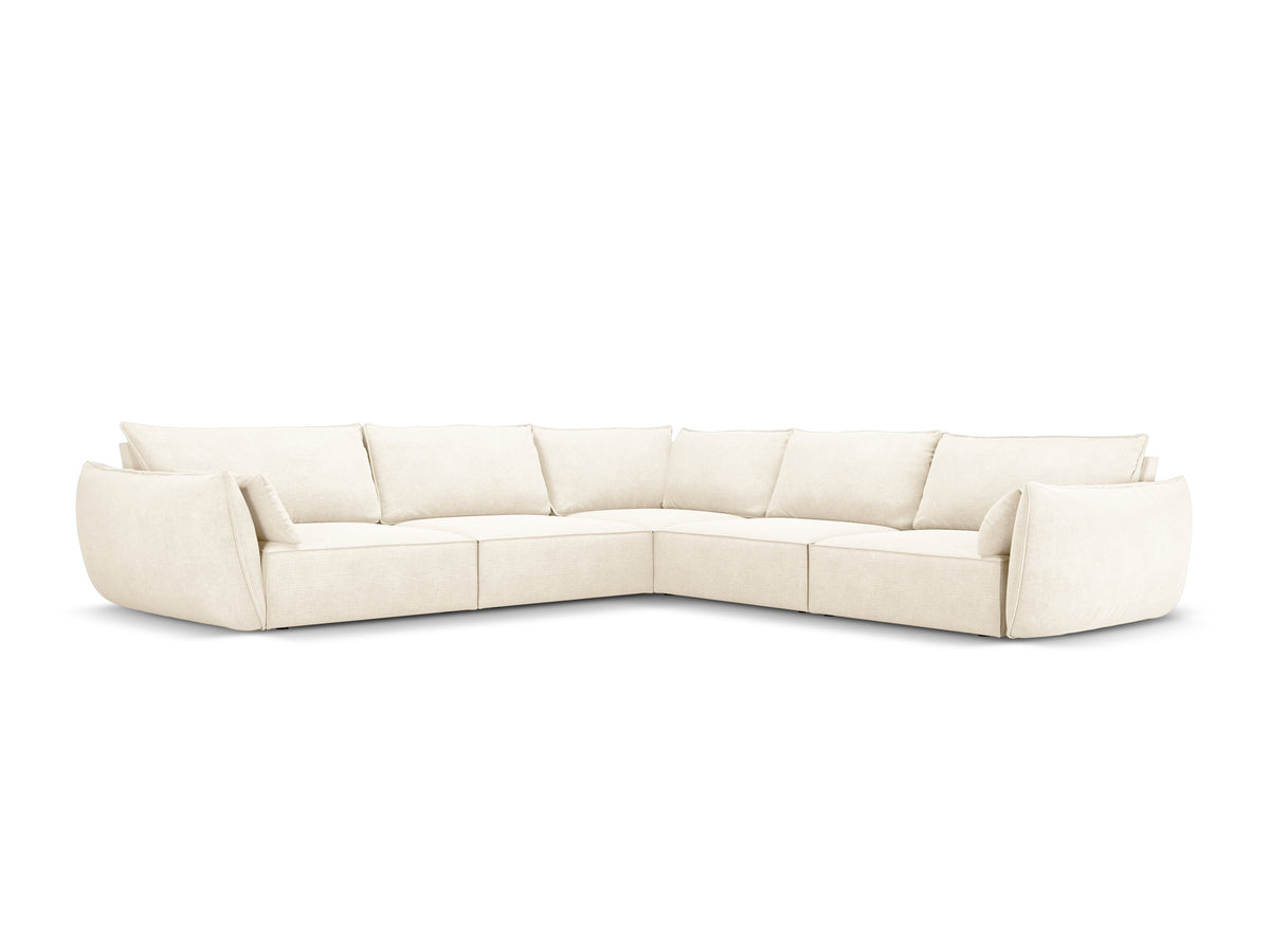 Symmetrical corner in the bright beige szenil fabric