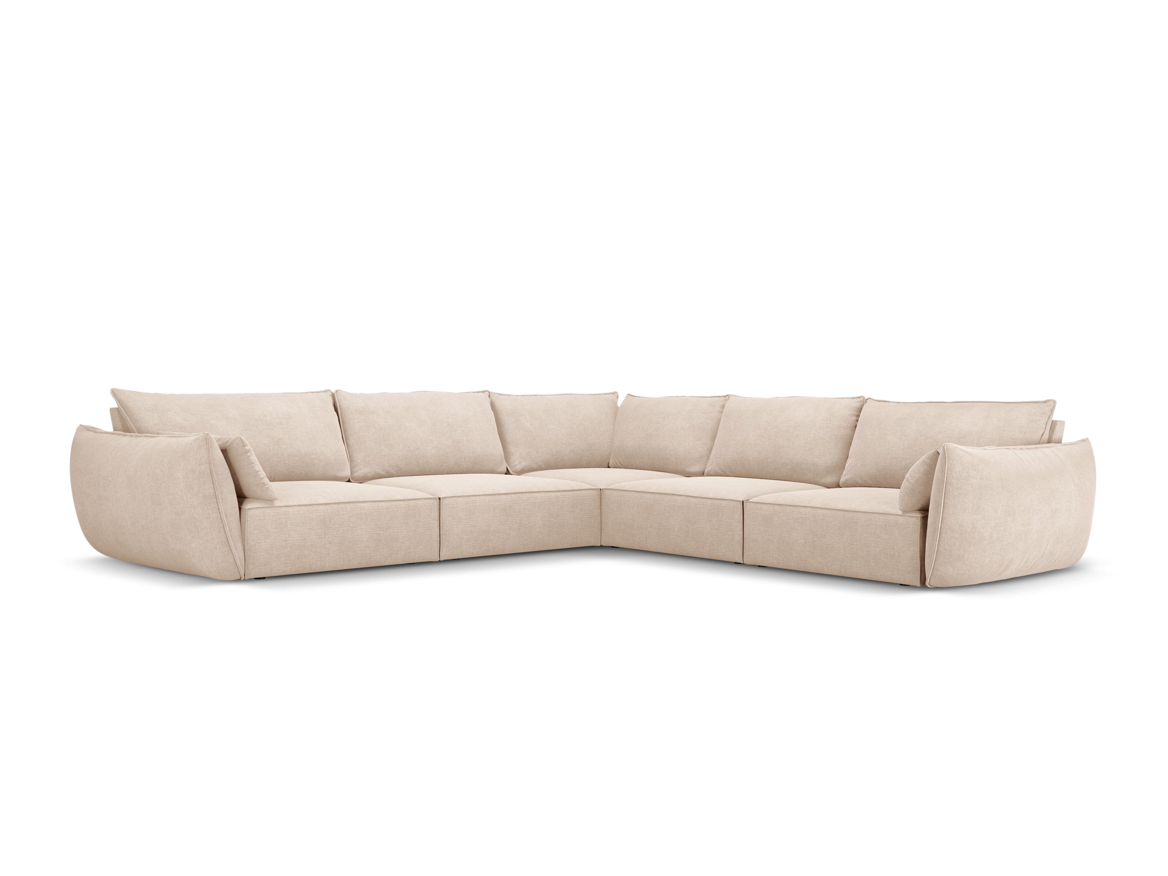 Symmetrical corner in the Vanda Beige Sielilian fabric