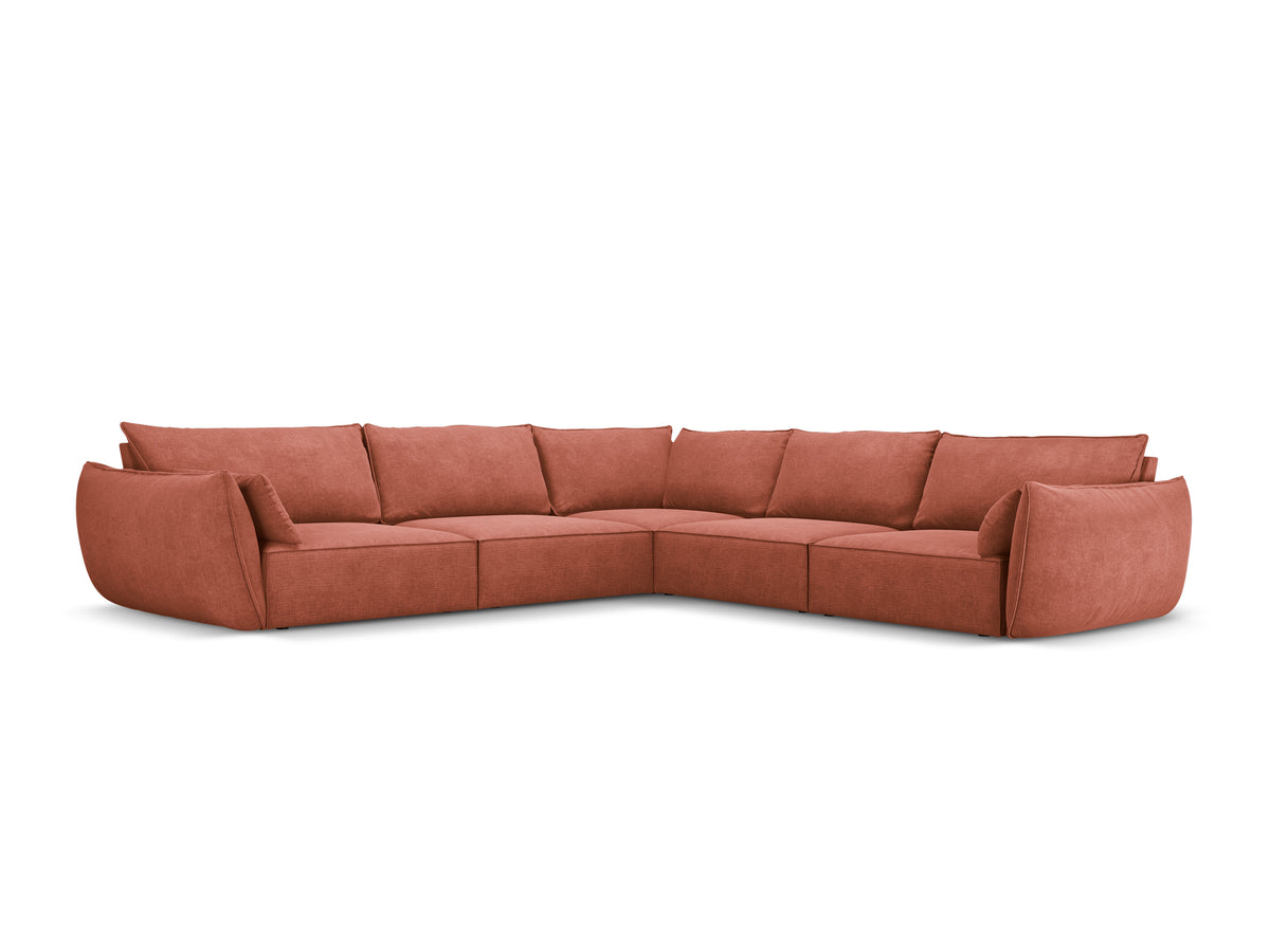 Symmetrical corner in the Vanda Terracotta Sznille fabric