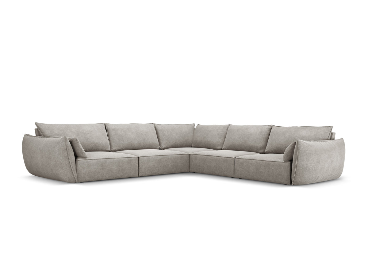 Symmetrical corner in the bright -gray sznil fabric
