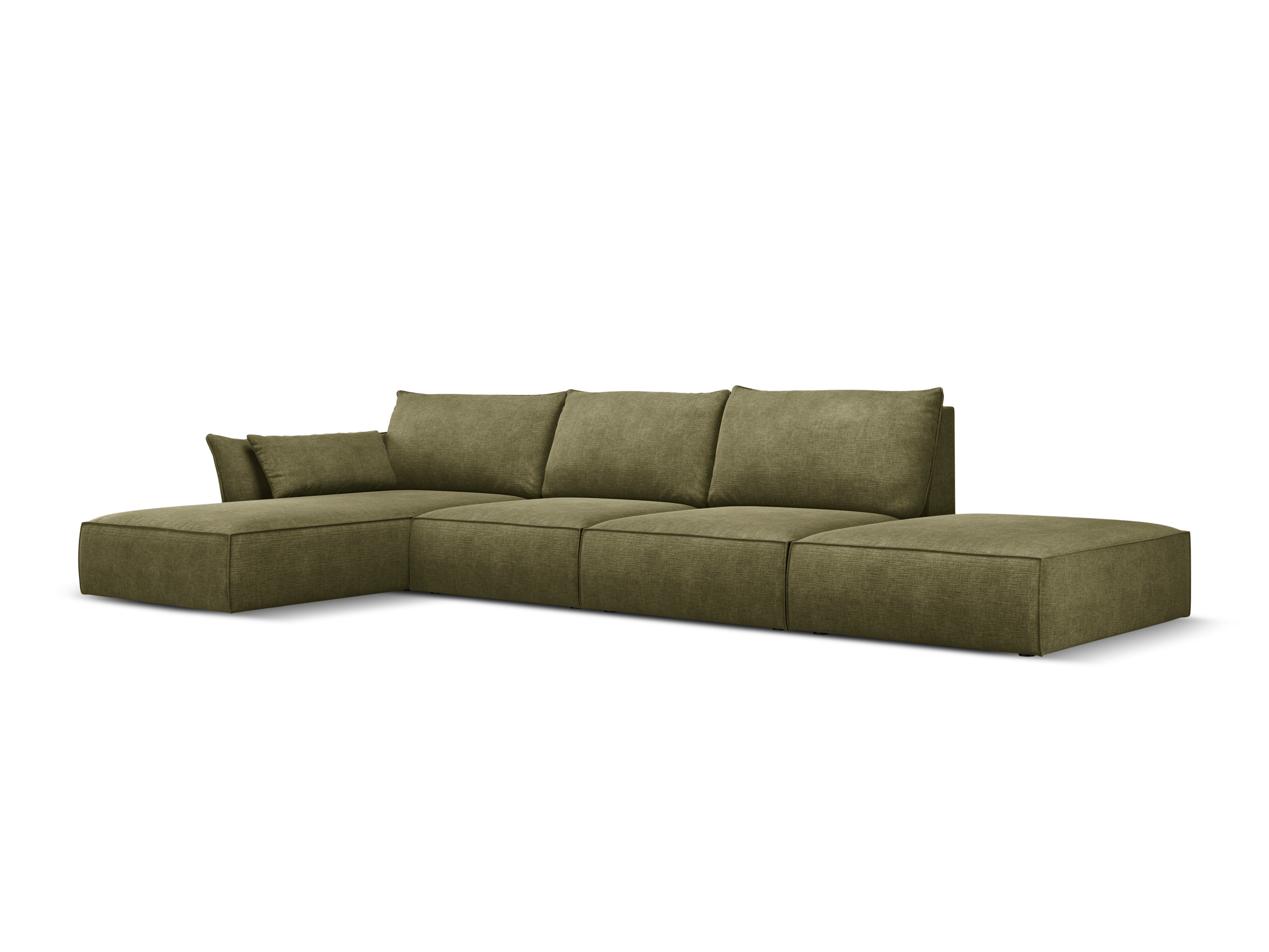 A corner in the SZENIL Fabric left -hand open Vanda Zielony