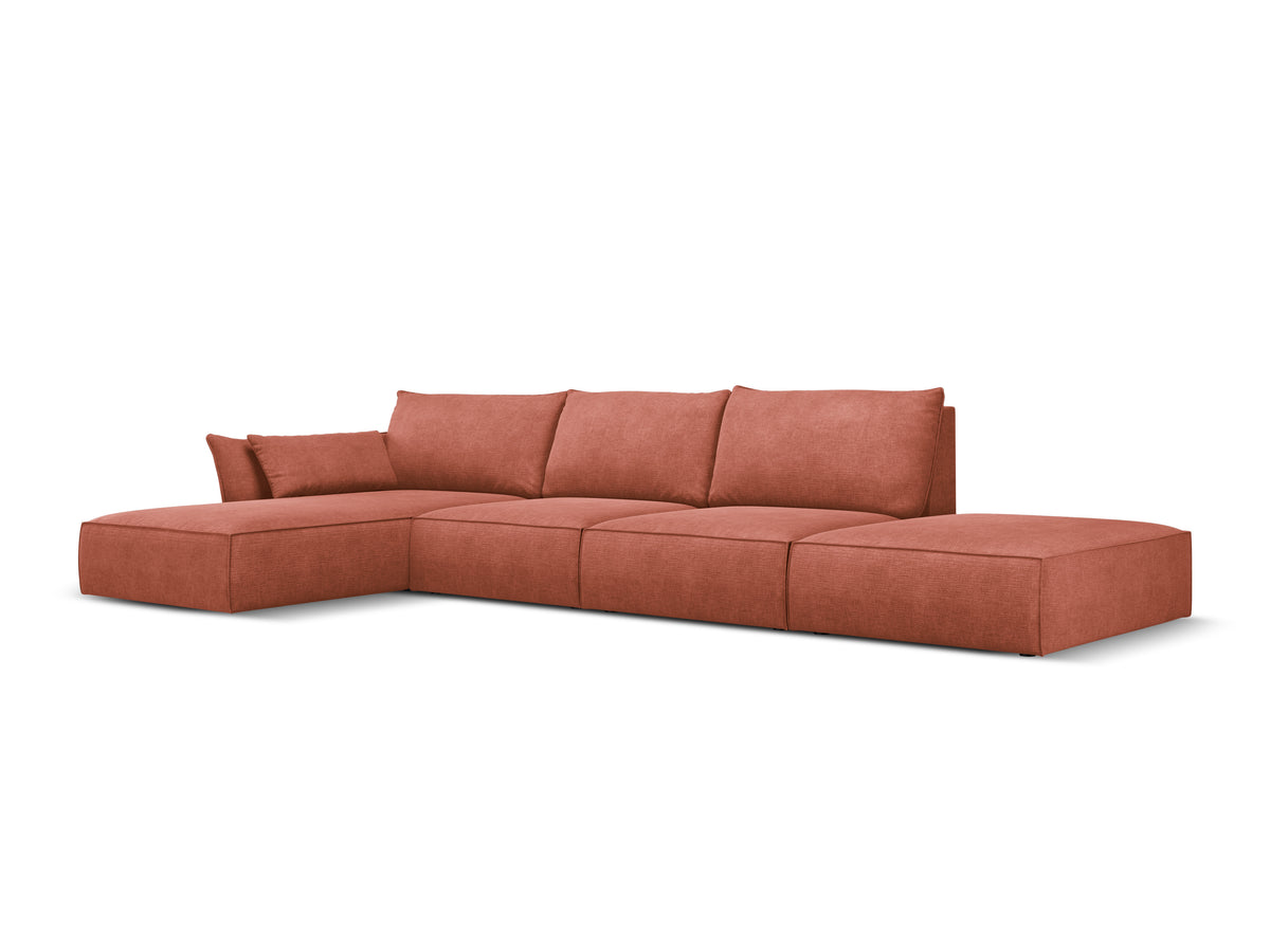 A corner in the SZENIL Fabric left -hand open Vanda Terracotta