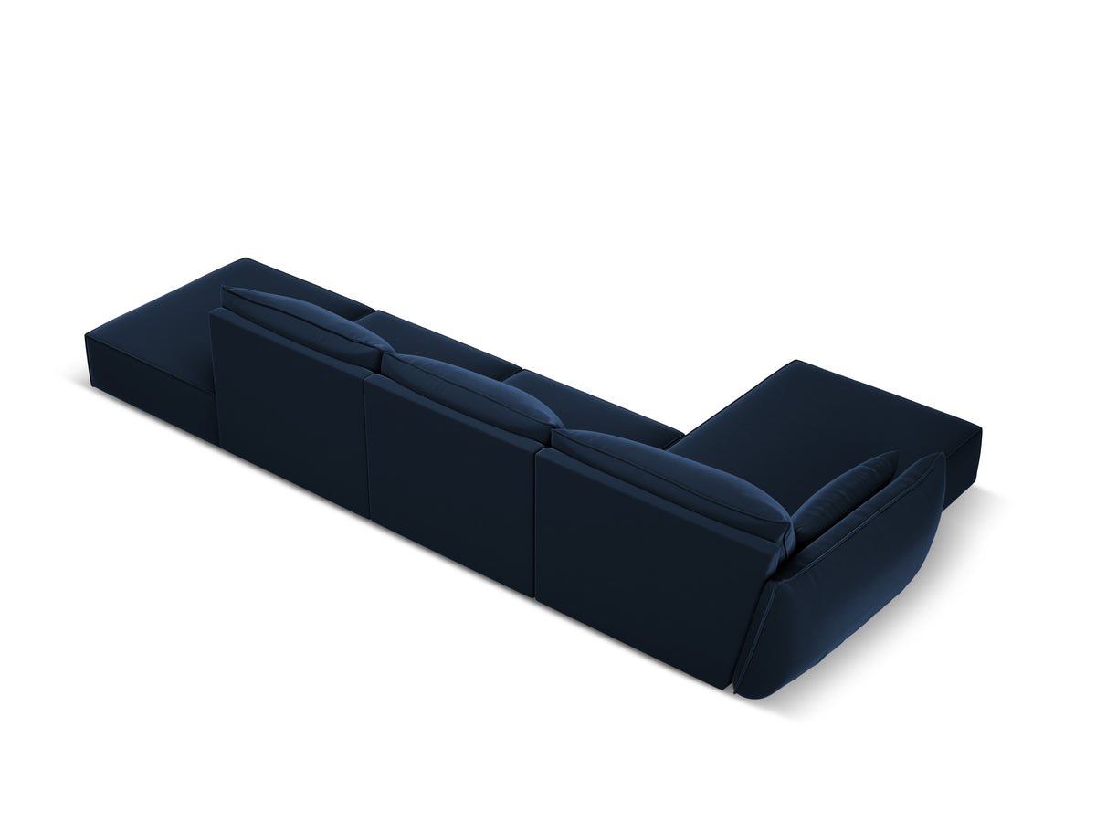 Left -hand velvet corner open vanda navy blue