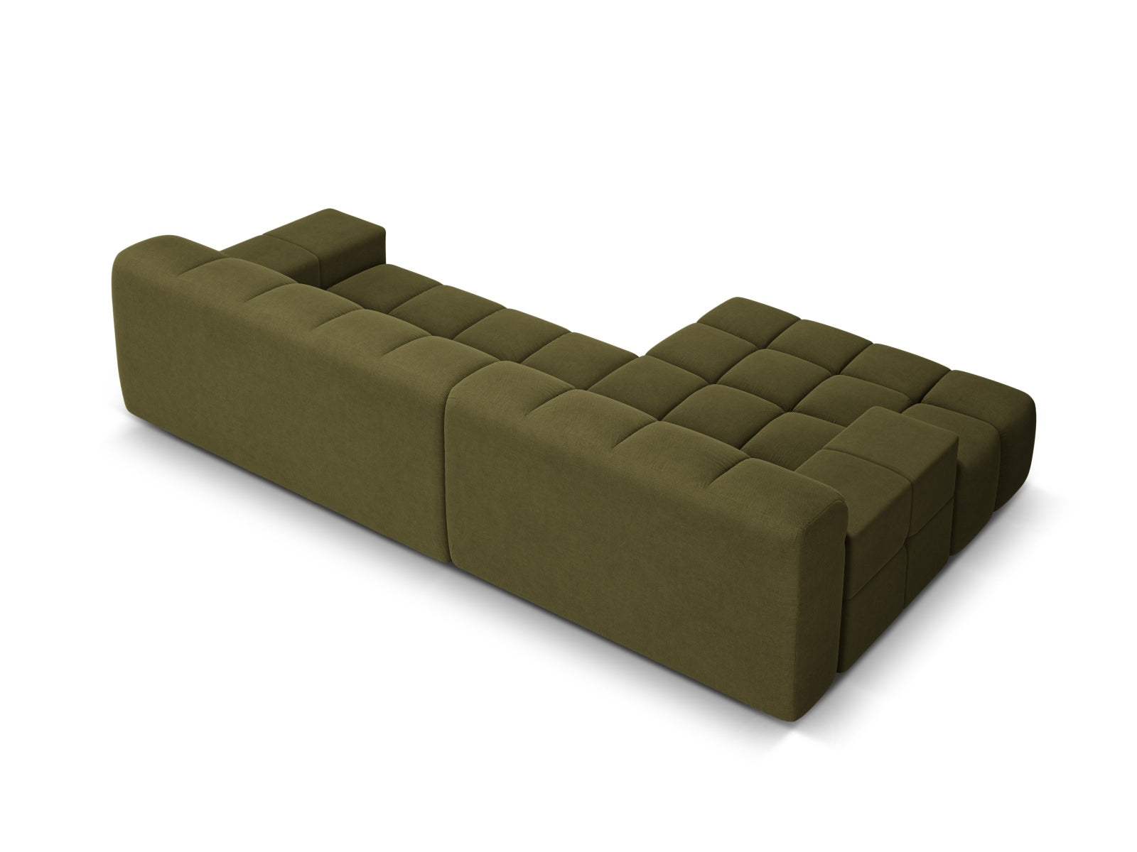 3-sitziger linker Ecksofa AGAVE grün Chenille