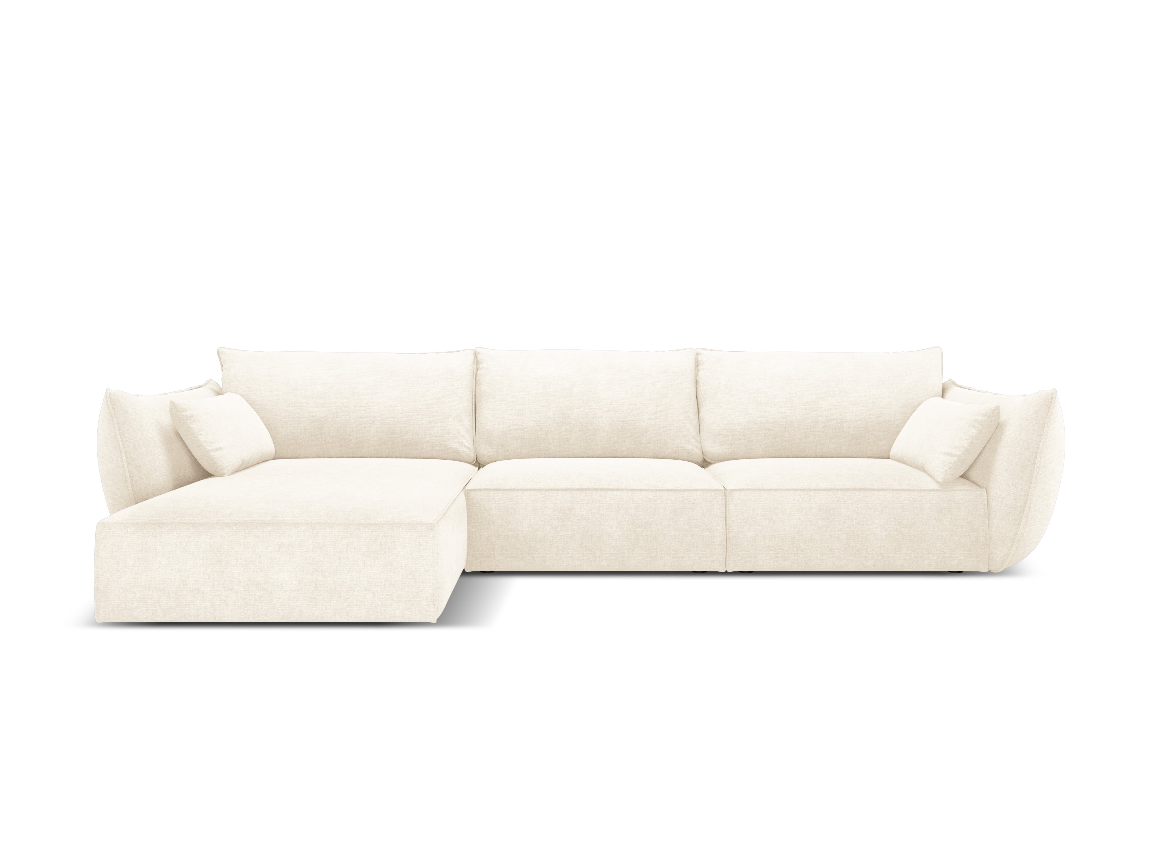 A corner in the szenil fabric left-sided 4-person light beige Vanda