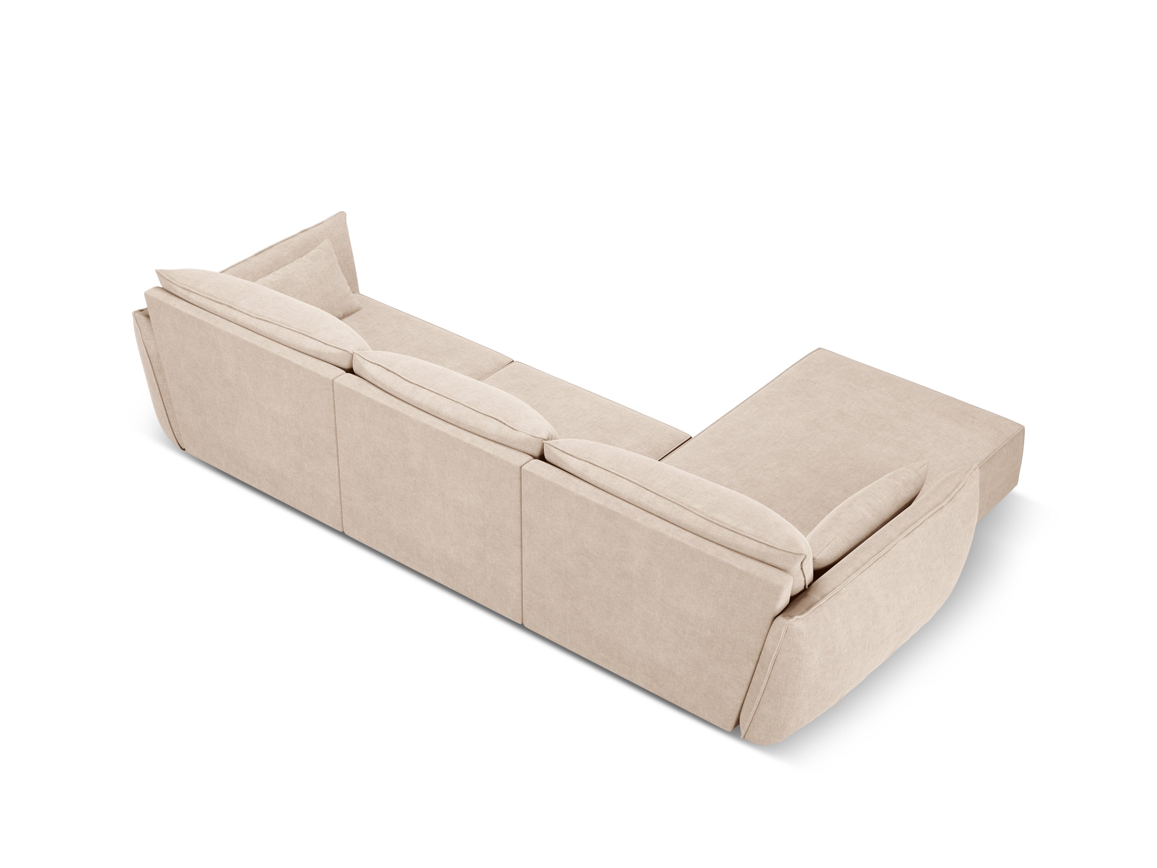 A corner in the szenil fabric left-sided 4-person beige Vanda