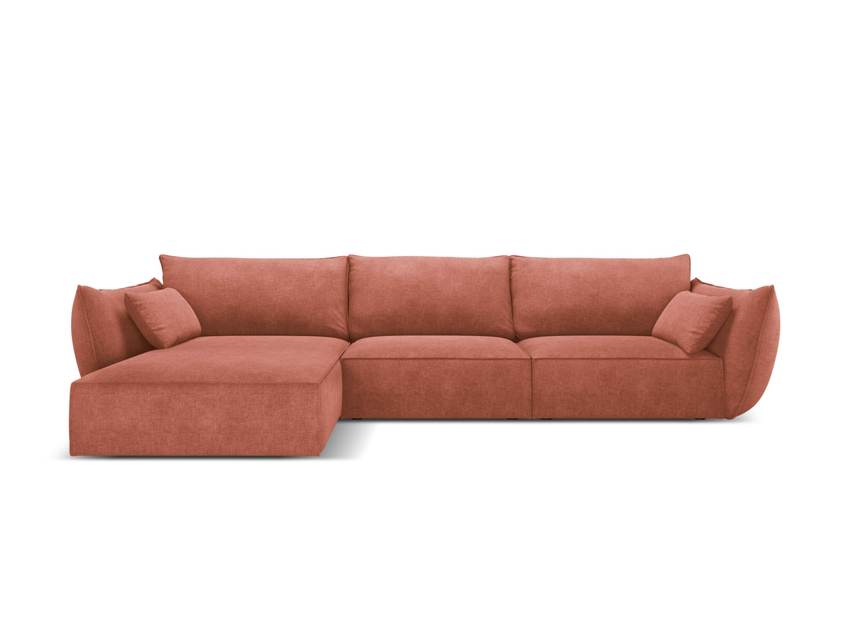 A corner in the szenil fabric left-hand 4-person Vanda Terracotta