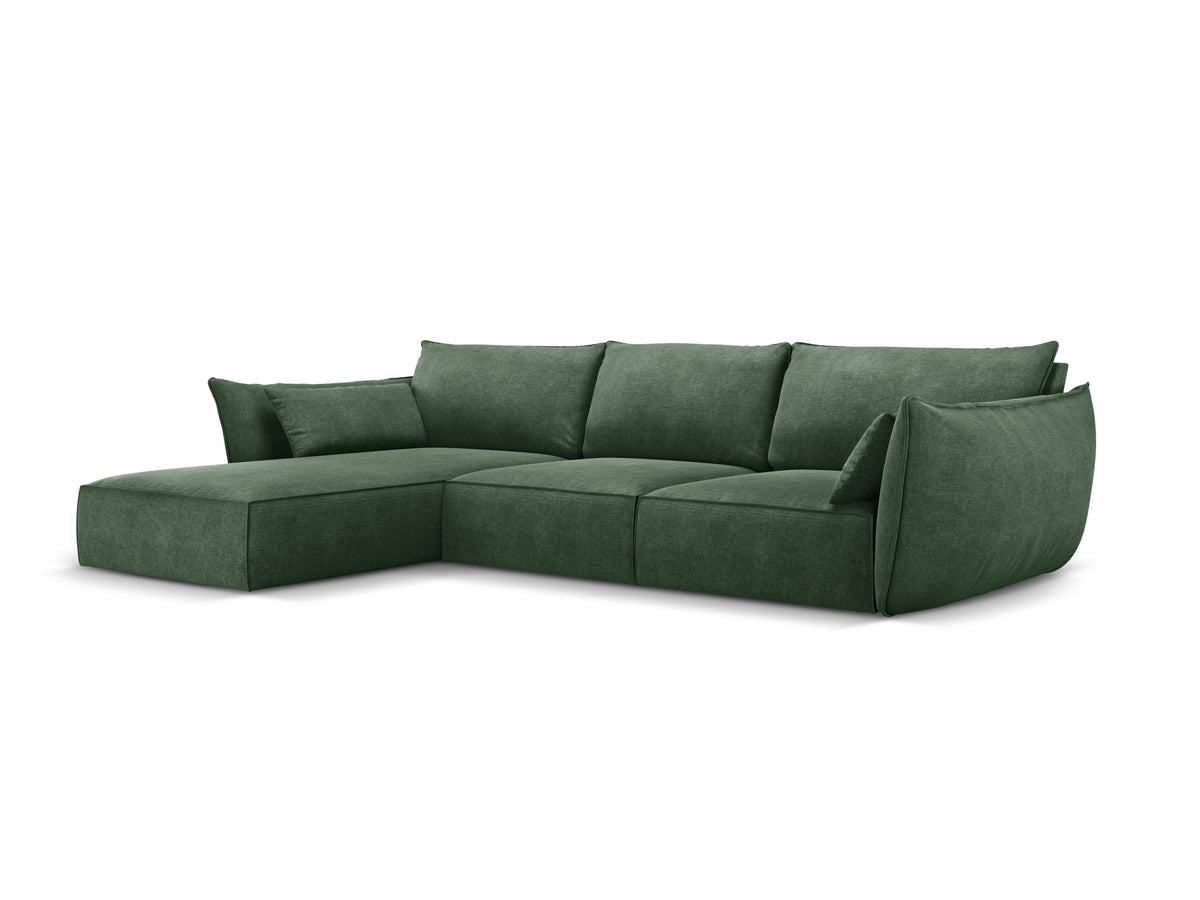 A corner in the SZENIL Fabric left-hand 4-person Vanda bottle green