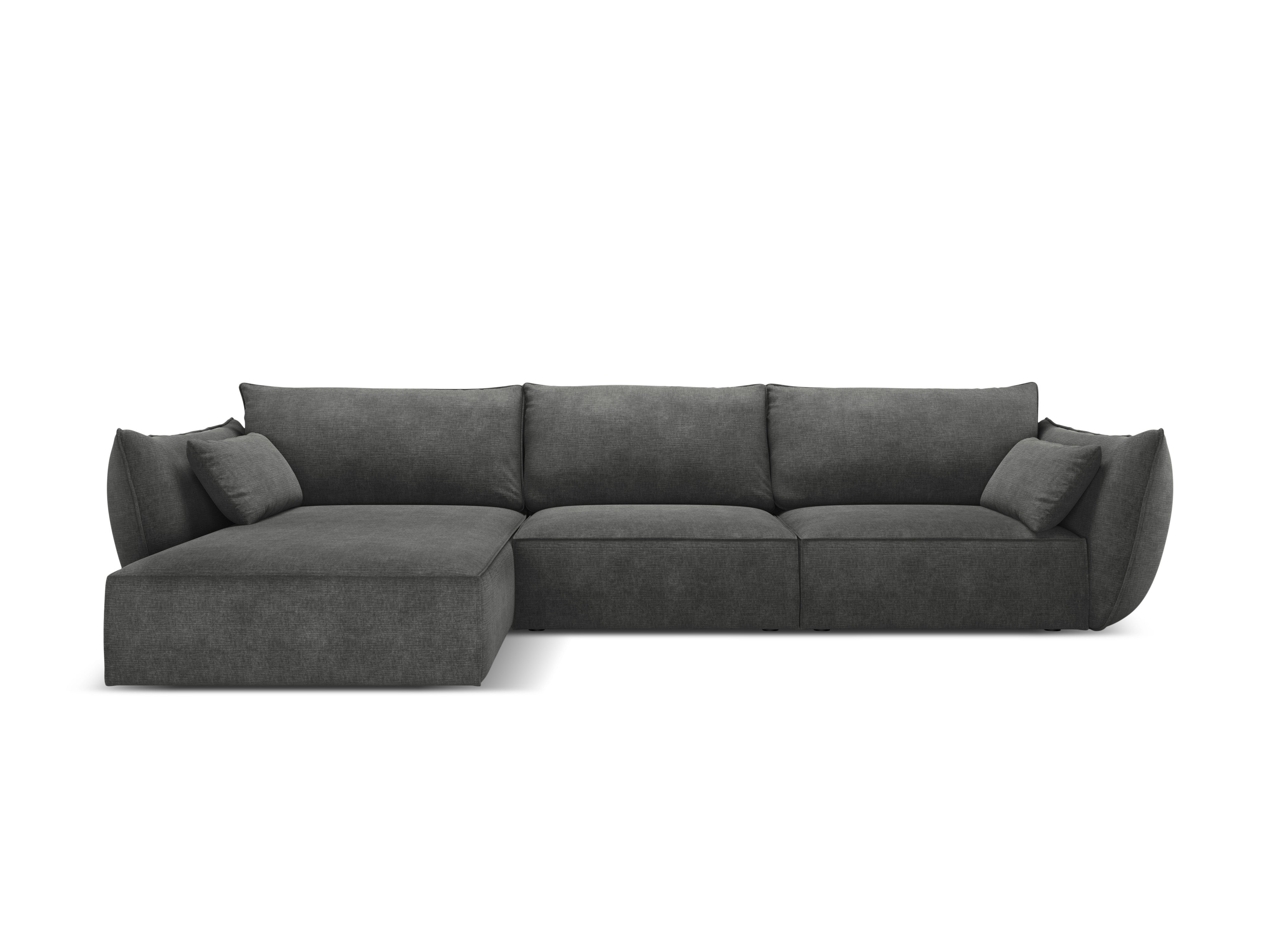 A corner in the szenil fabric left-sided 4-person Vanda dark gray