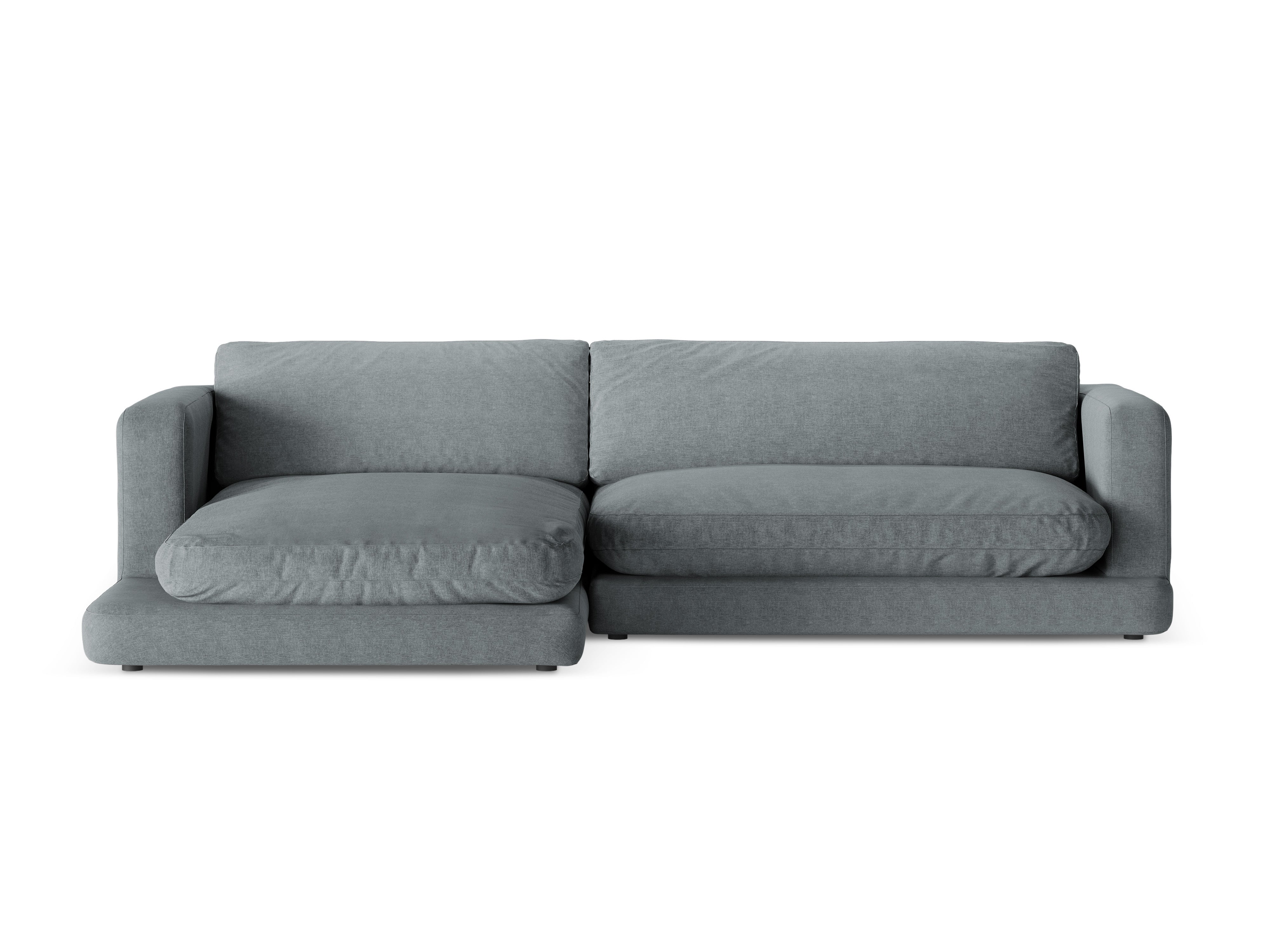 Linksseitige Eckcouch DAPHNE dunkelgraues Chenille