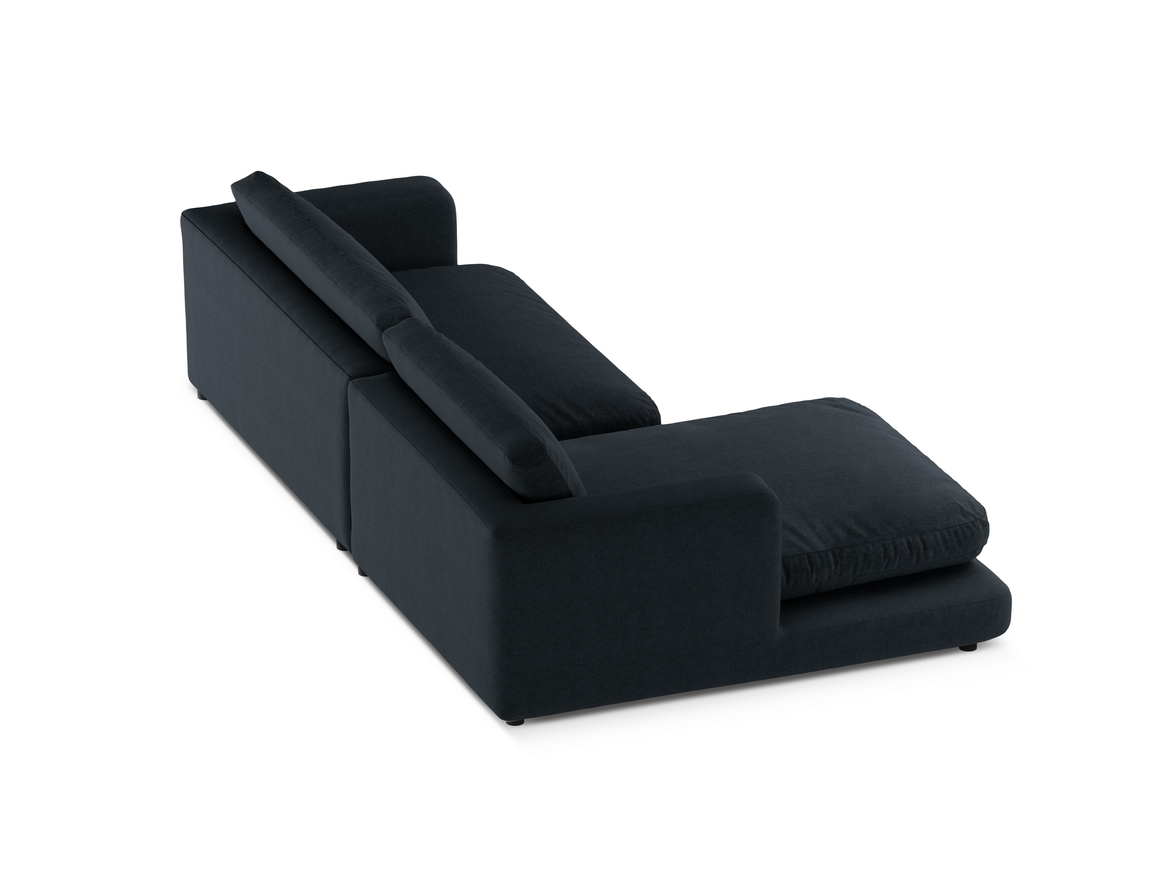 Linksseitige Eckcouch DAPHNE schwarzer Chenille