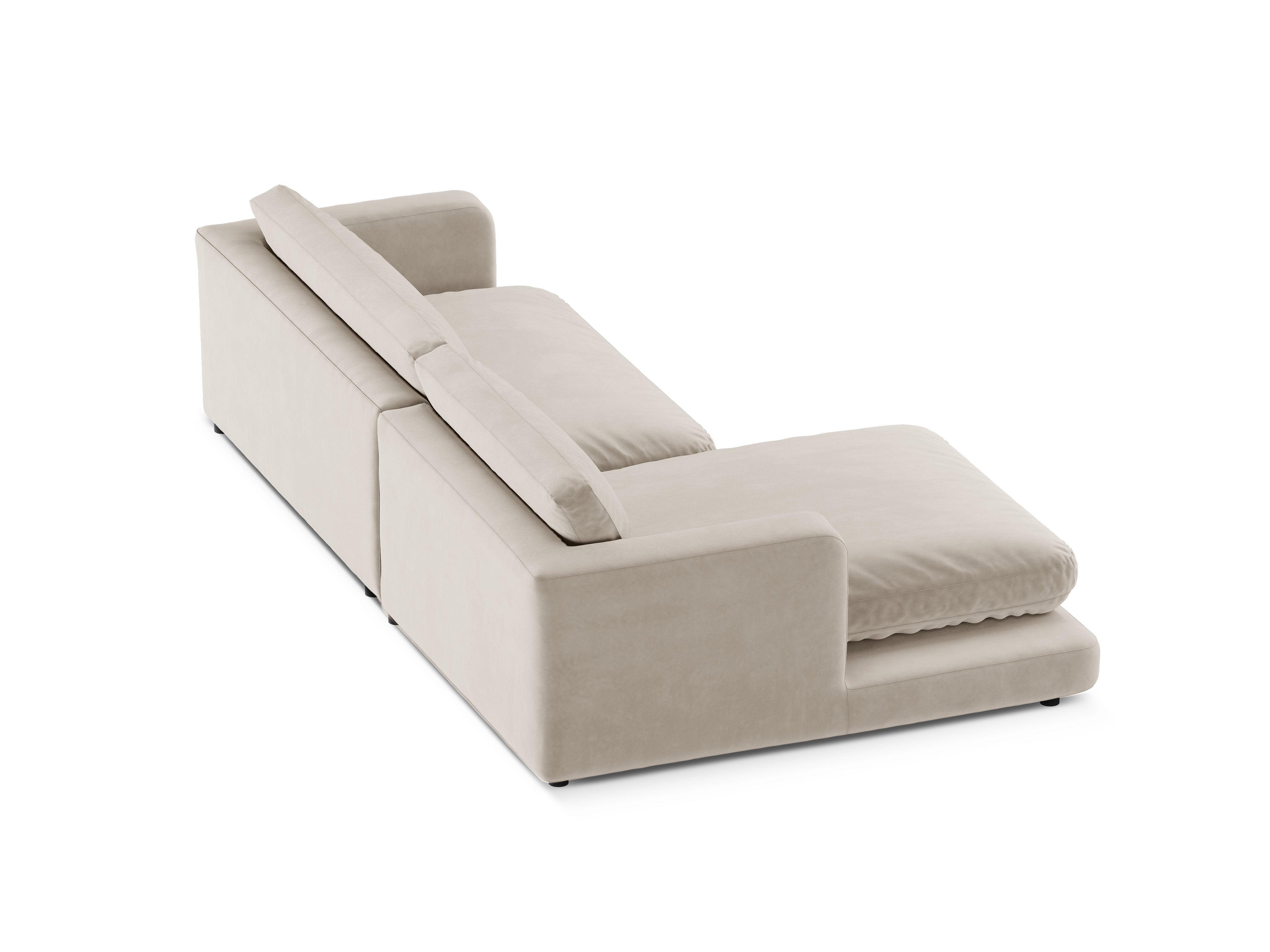 Samt-Ecksofa links DAPHNE hellbeige