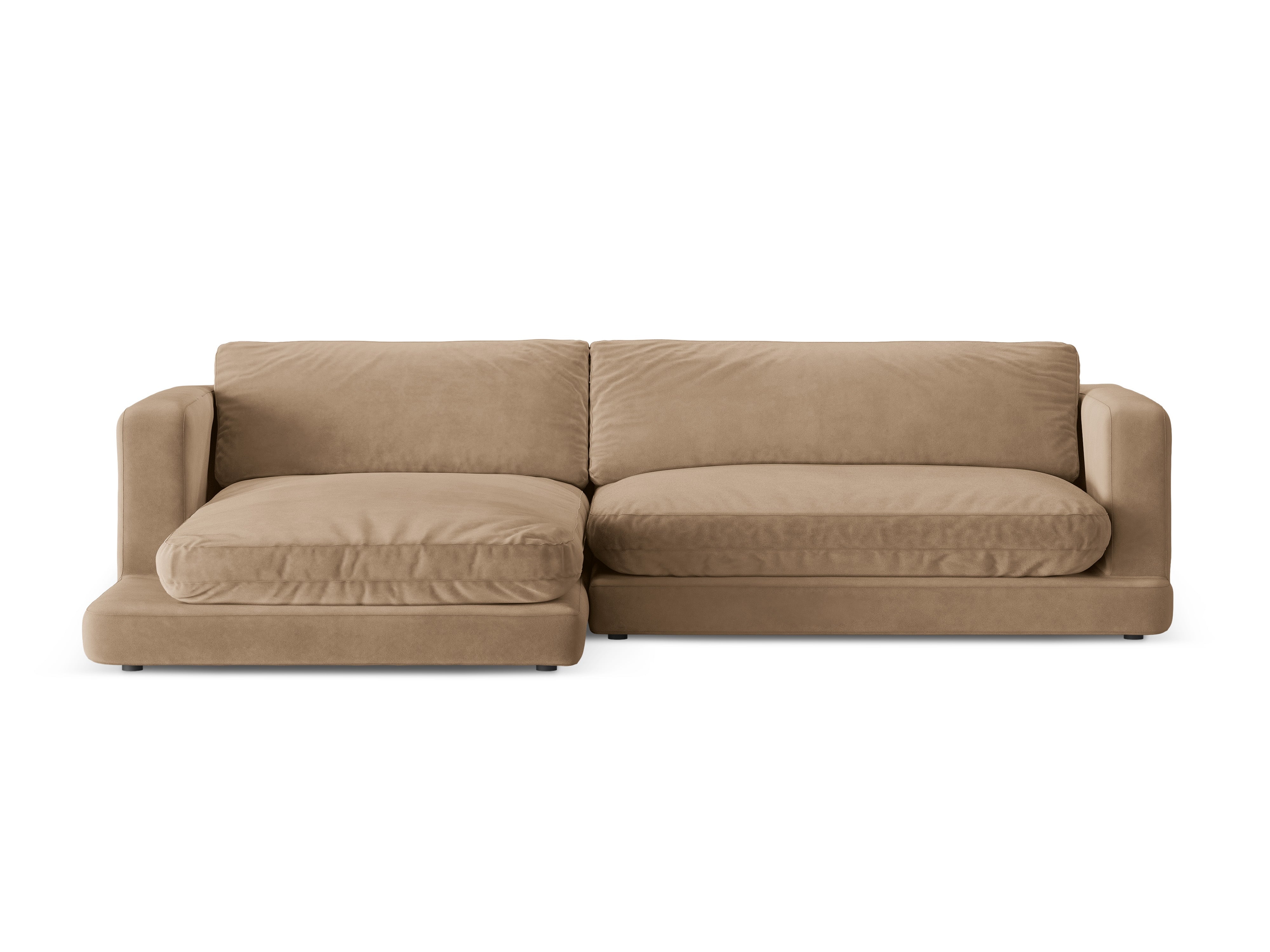 Samt-Ecksofa links DAPHNE beige