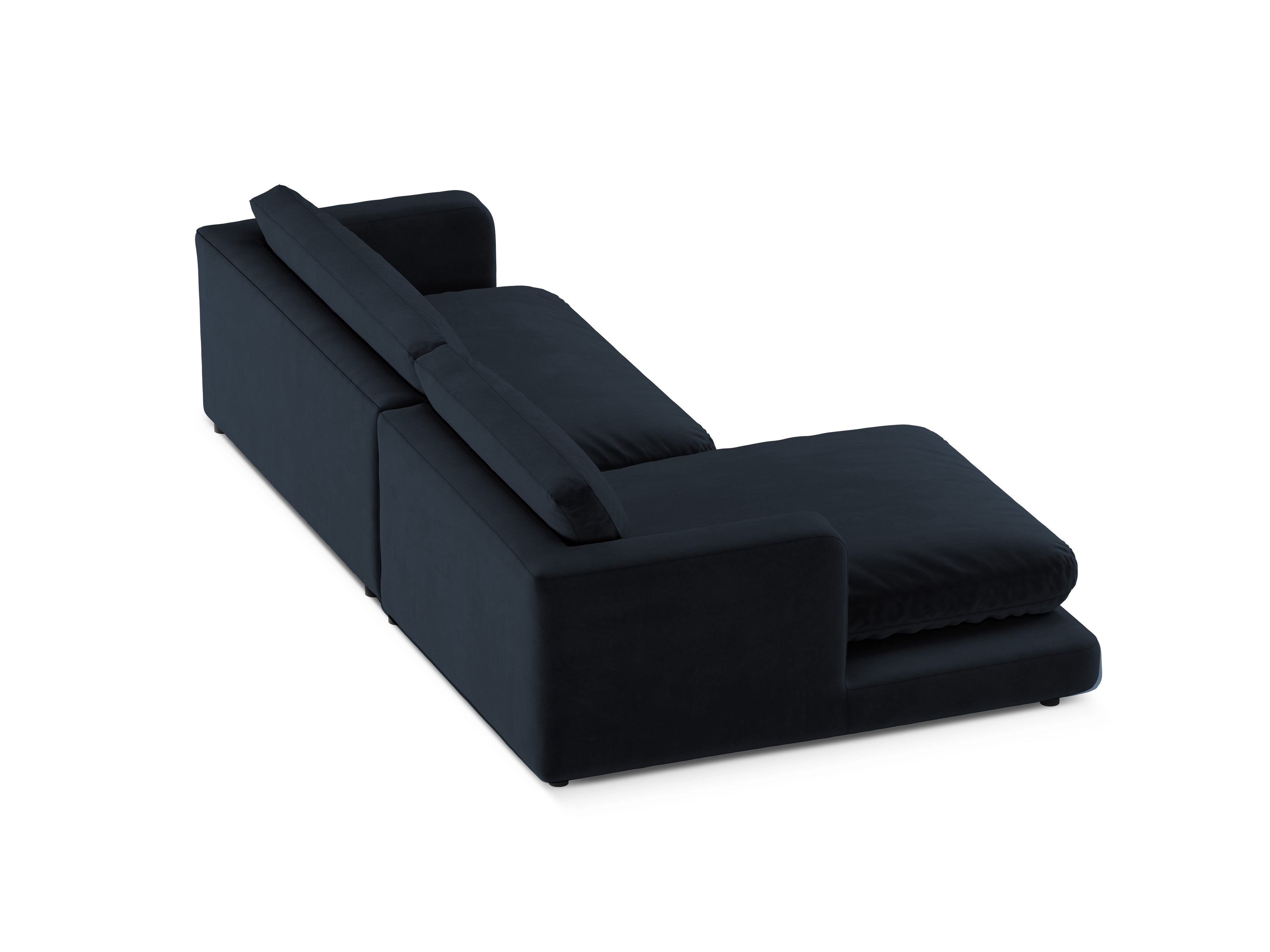 Left-facing velvet corner sofa DAPHNE navy blue