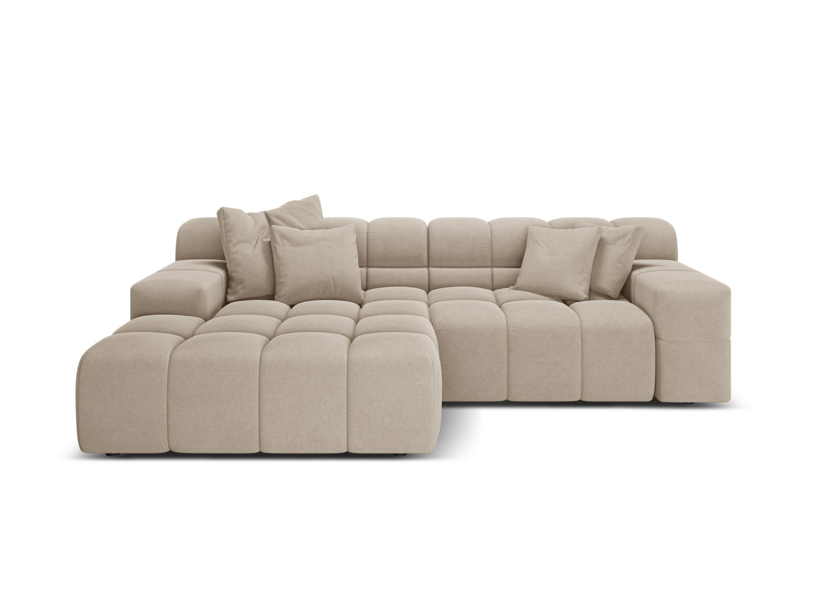 2-sitziger linksseitiger Ecksofa AGAVE beige Chenille