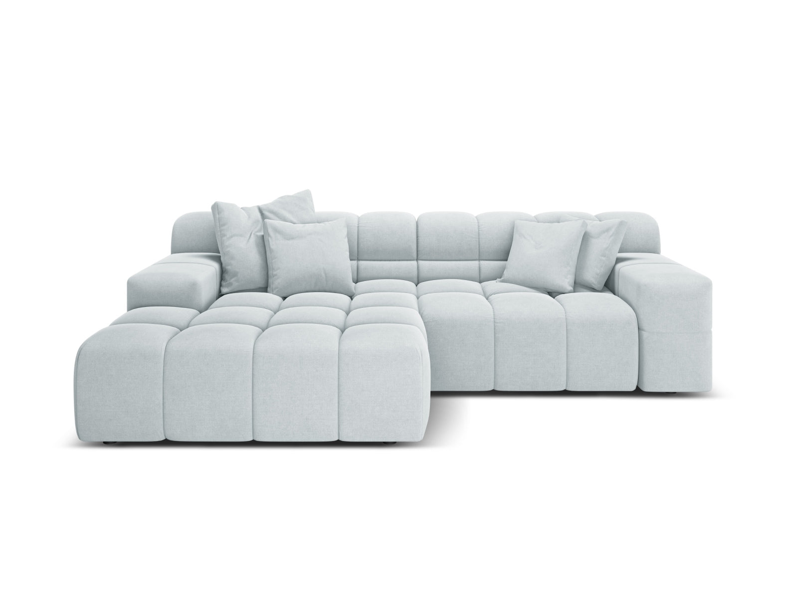 Zweisitzer-Ecksofa links AGAVE graues Chenille