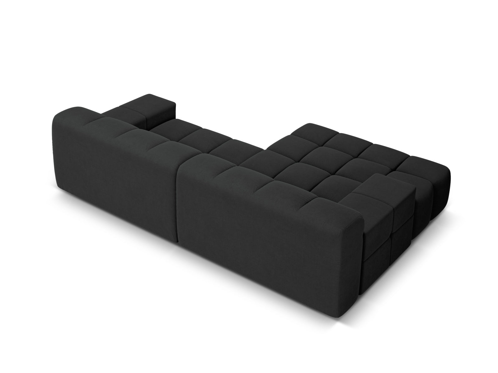 Zweisitzer-Ecksofa links AGAVE anthrazitfarbener Chenille