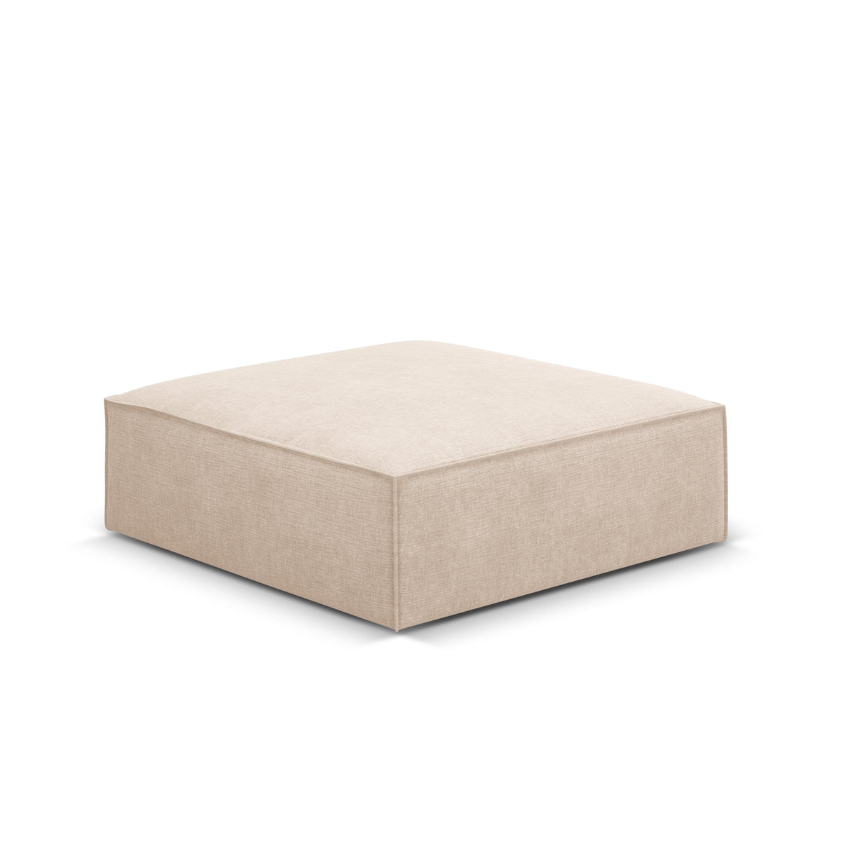 Pouf in the szenil fabric of Vanda Beige