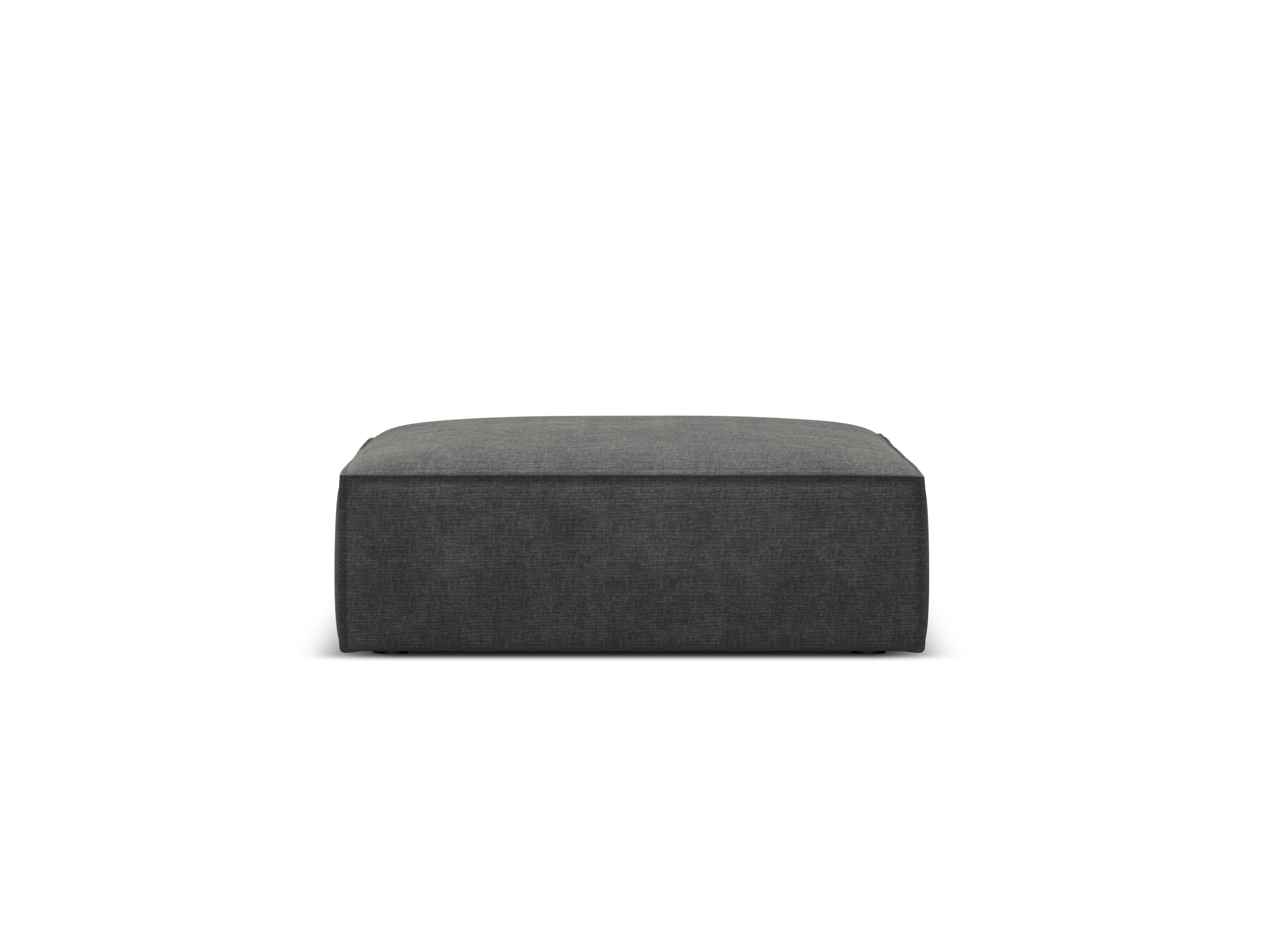 Pouf in the Sielilian fabric Vanda Dark gray