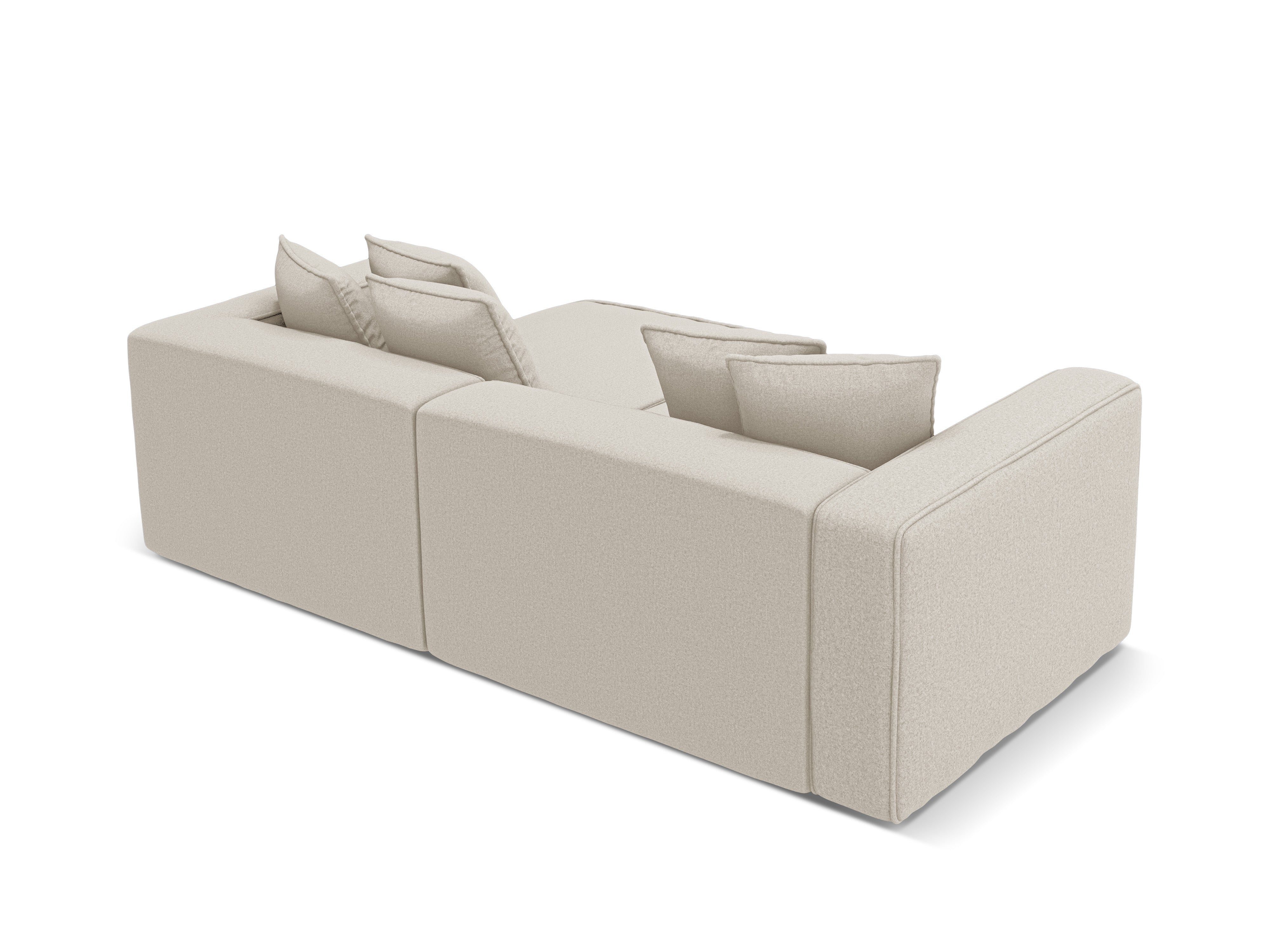 Right-sided corner sofa bed RIBES beige chenille