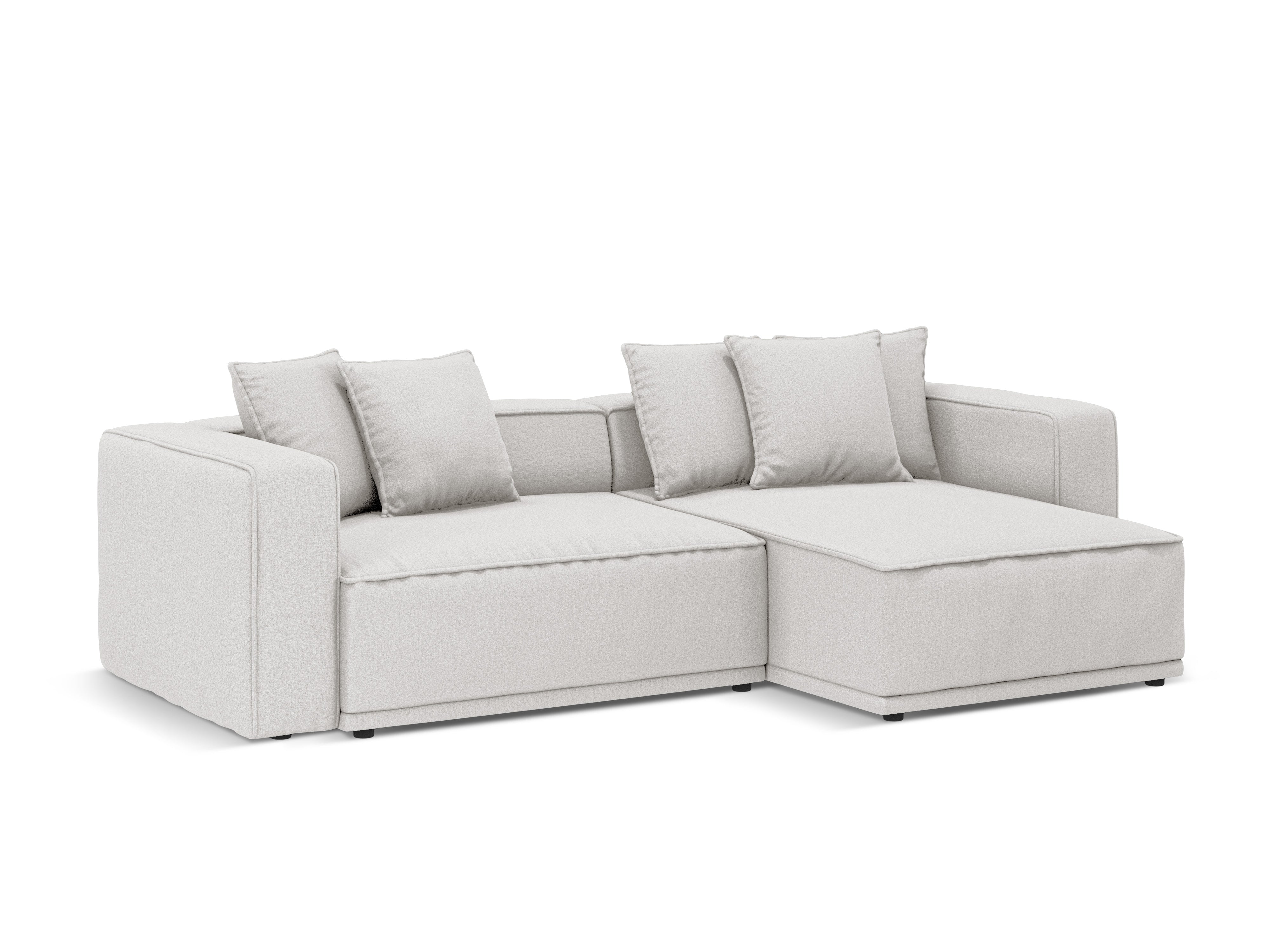 Rechtsseitige Schlafcouch RIBES silberner Chenille