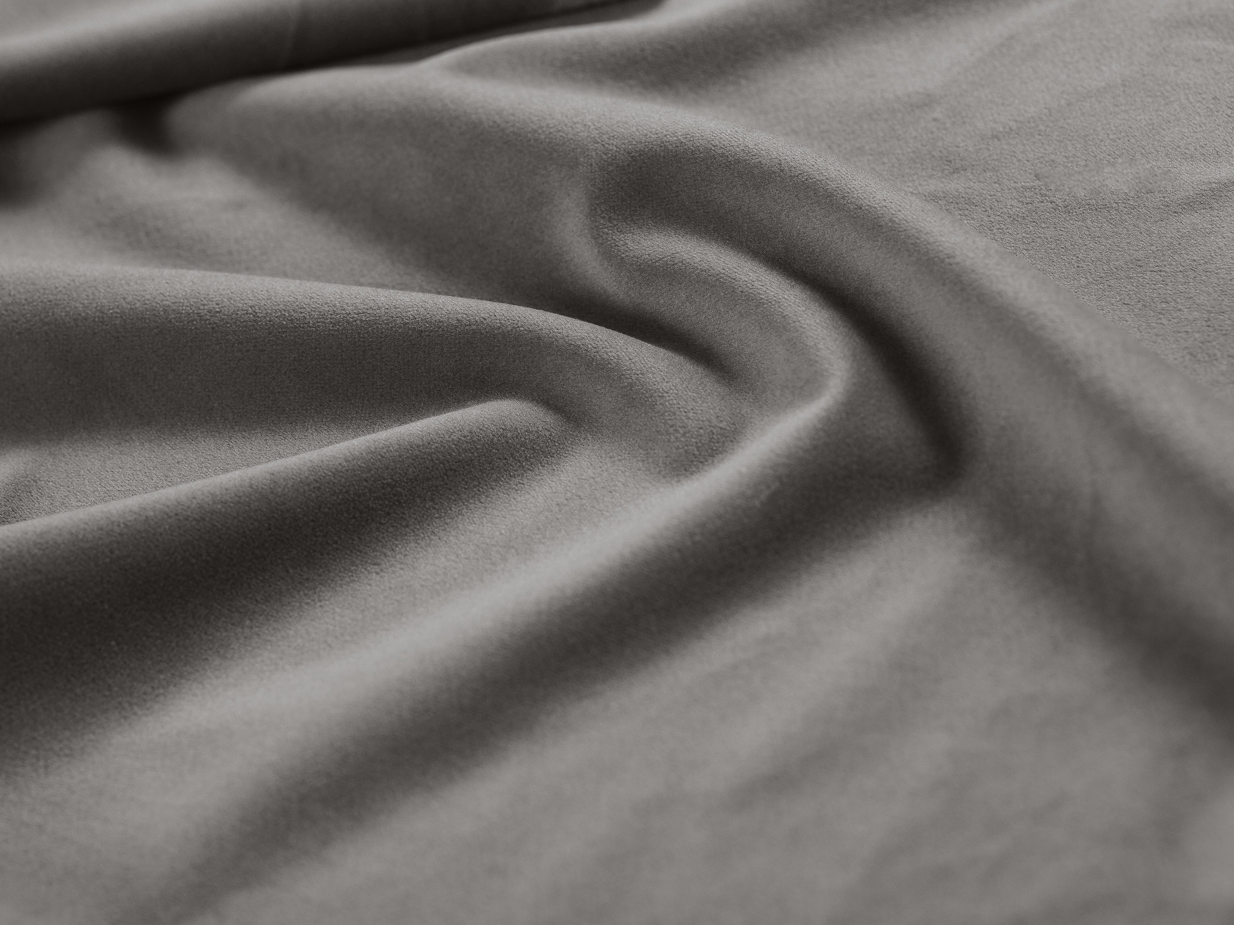 Samt-Ecksofa 3-Sitzer rechts AGAVE grau