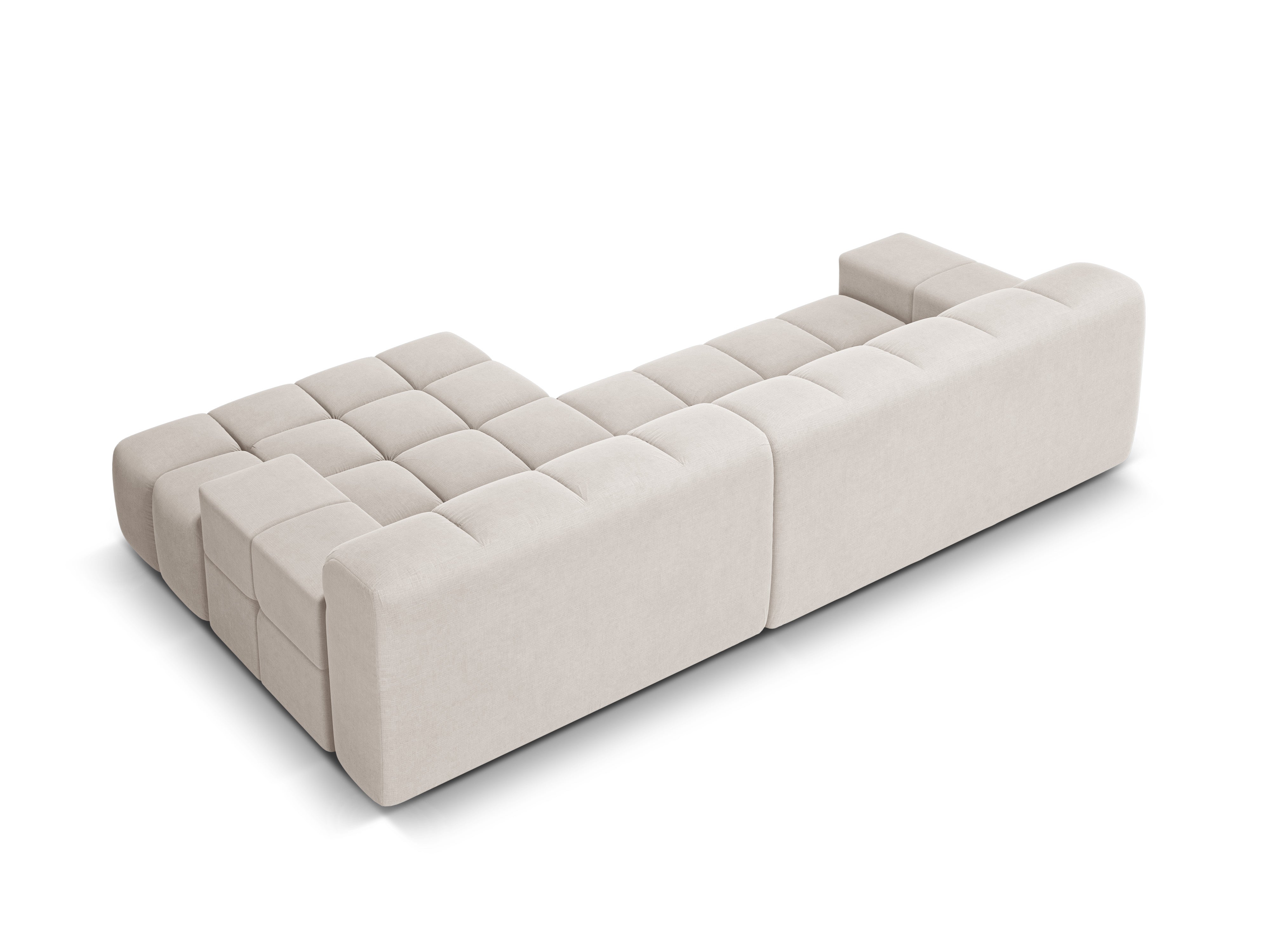 3-sitziger rechter Ecksofa AGAVE hellbeige Chenille