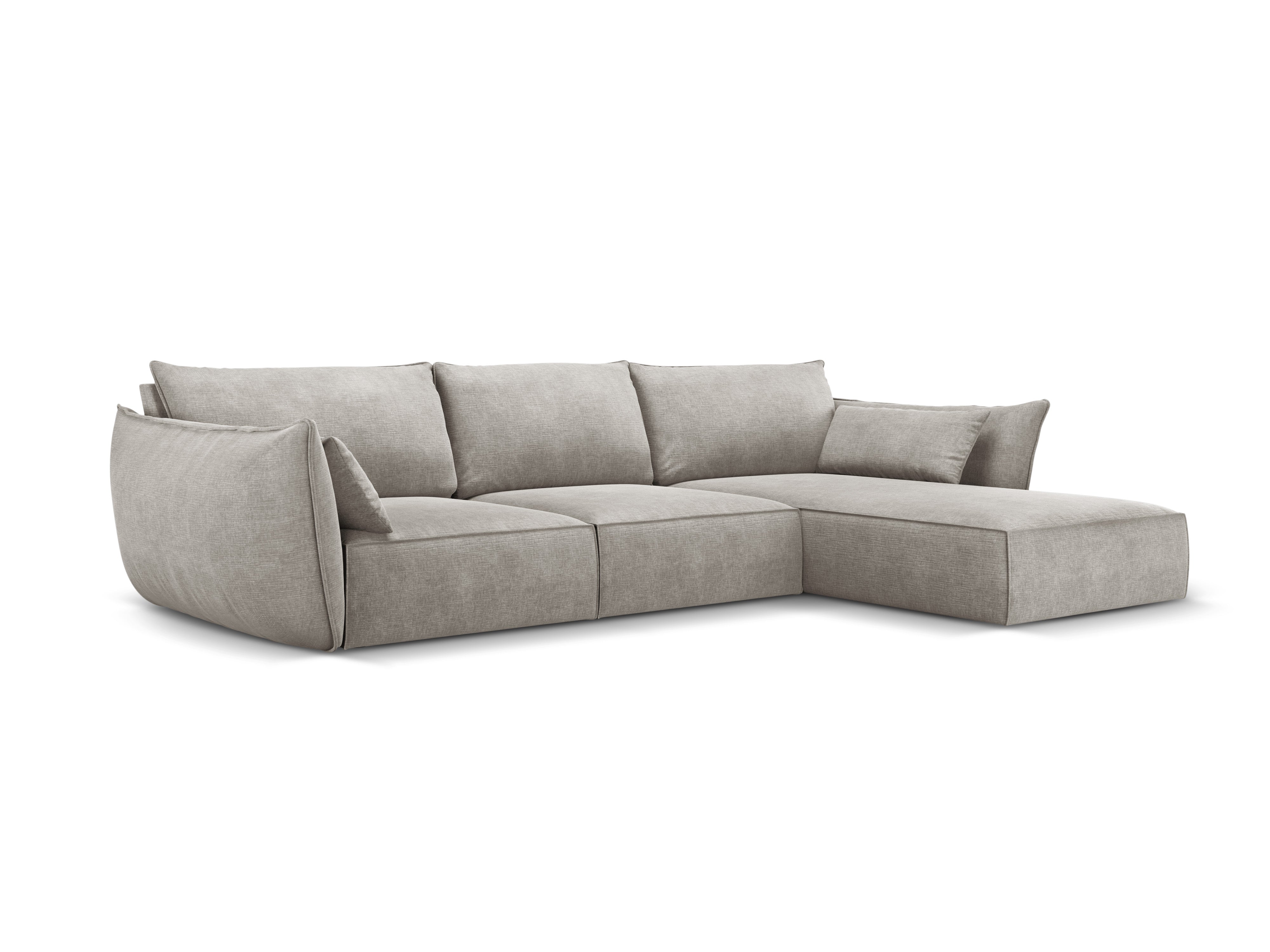 A corner in the szenil fabric right-sided 4-person Vanda Jasnoszary