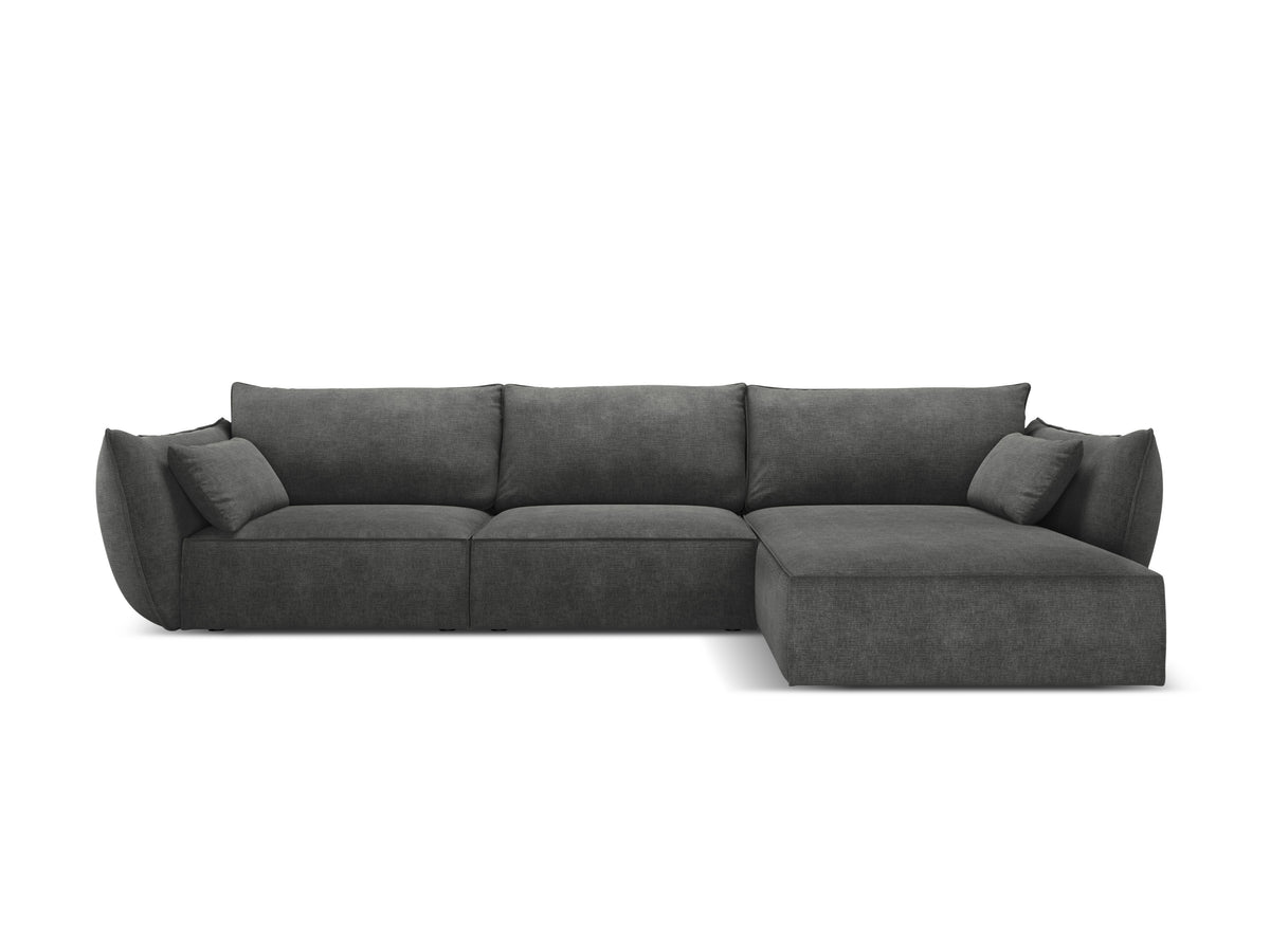 A corner in the szenil fabric right-sided 4-person Vanda dark gray