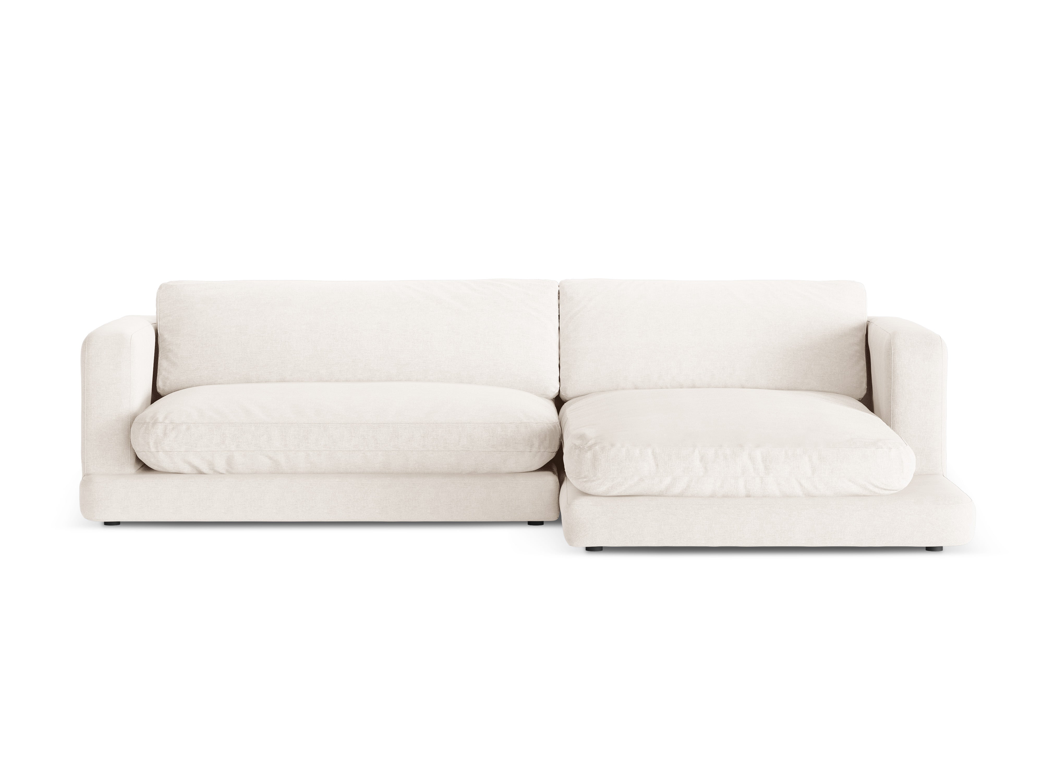 Right-hand corner sofa DAPHNE broken white chenille