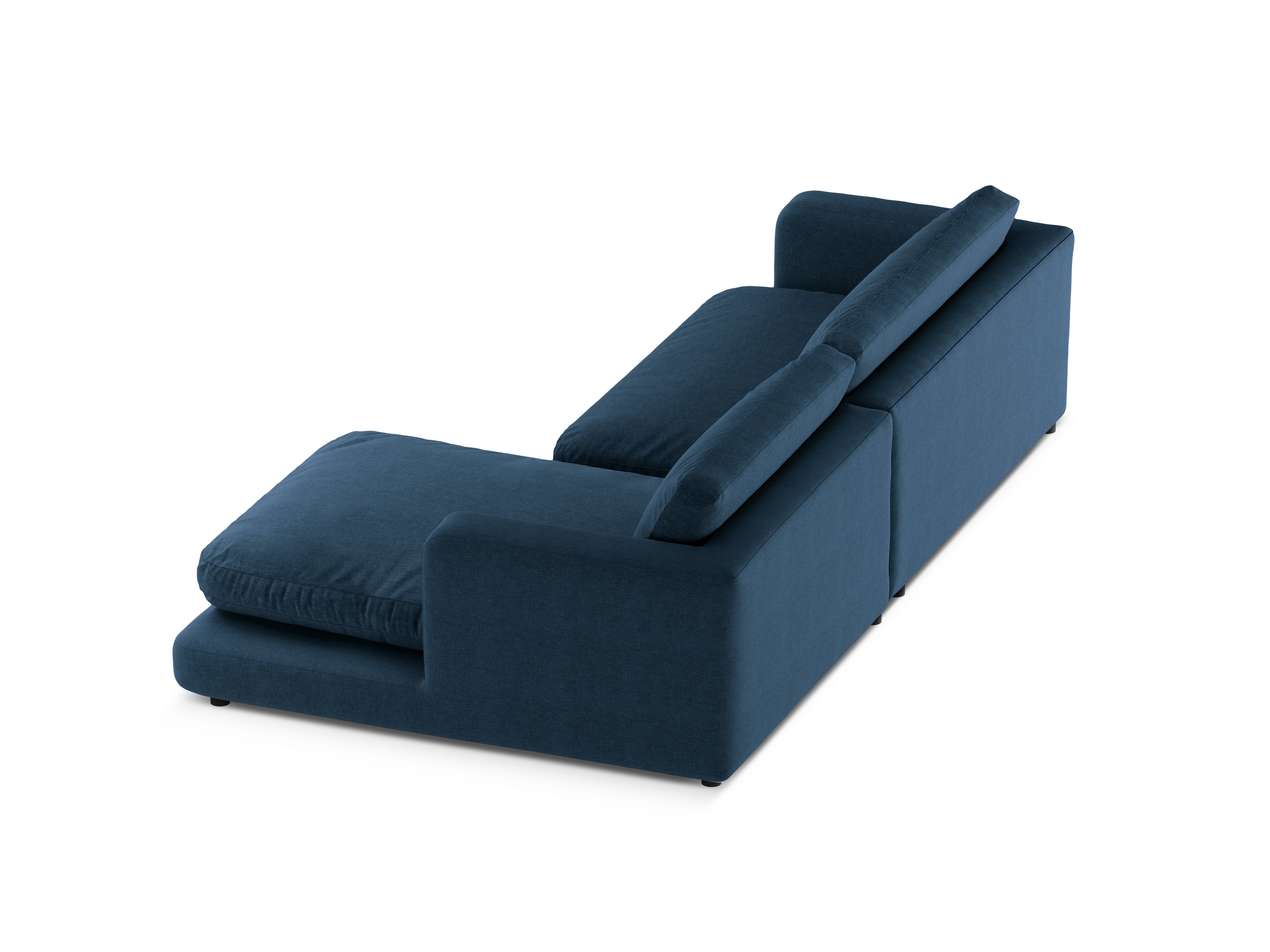 Rechtsseitige Eckcouch DAPHNE dunkelblauer Chenille