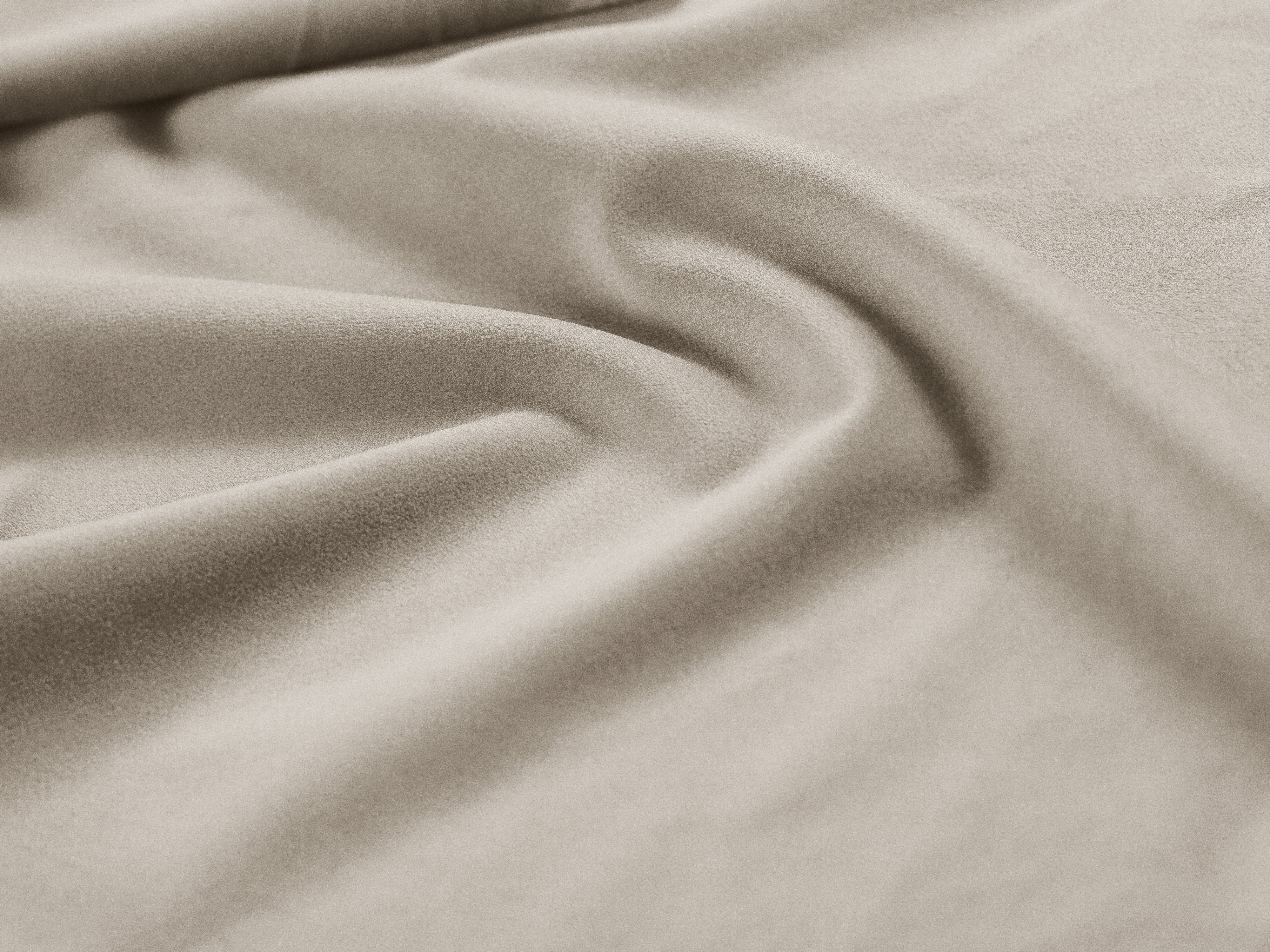 Samt-Ecksofa rechts DAPHNE hellbeige