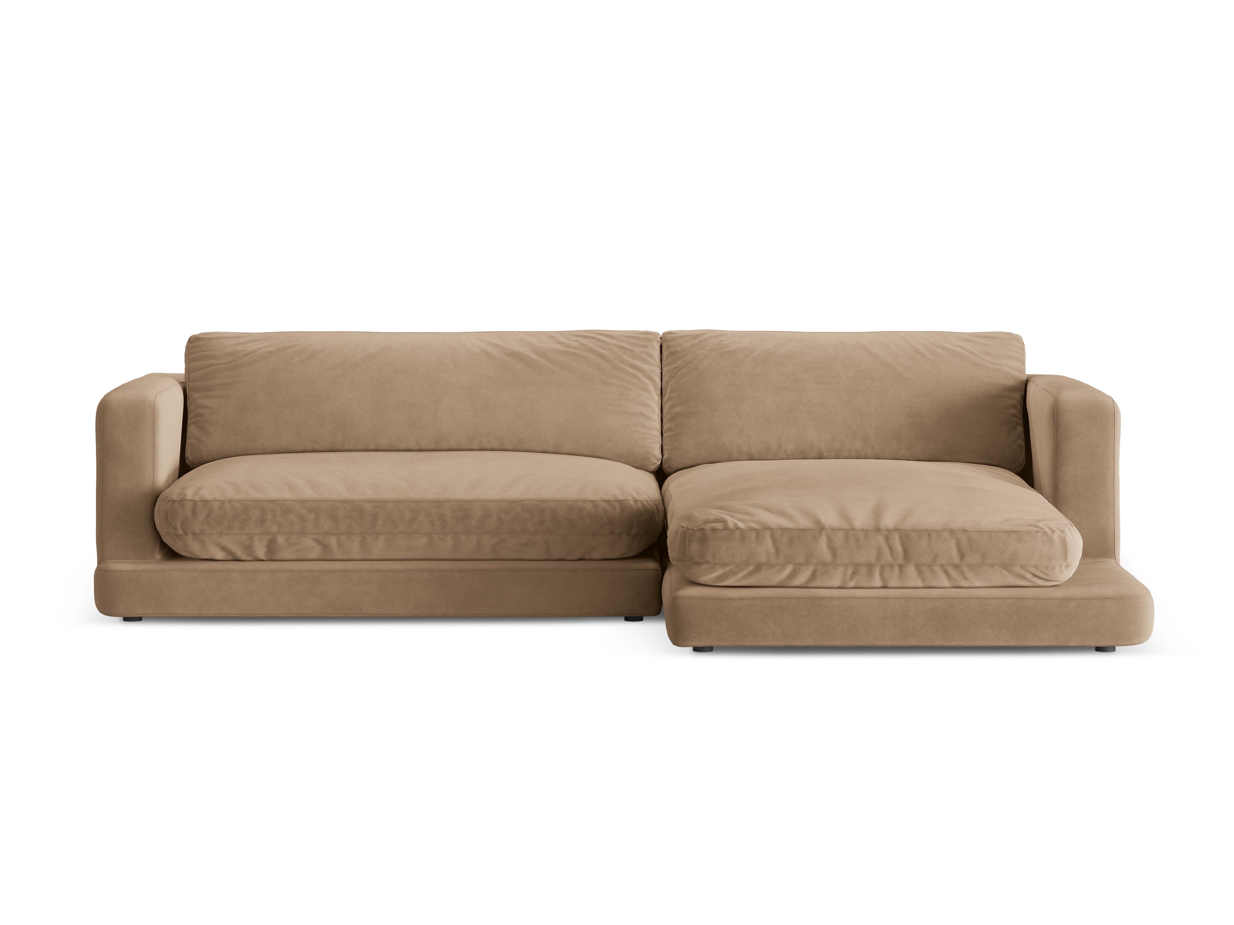 Samt-Ecksofa rechts DAPHNE beige