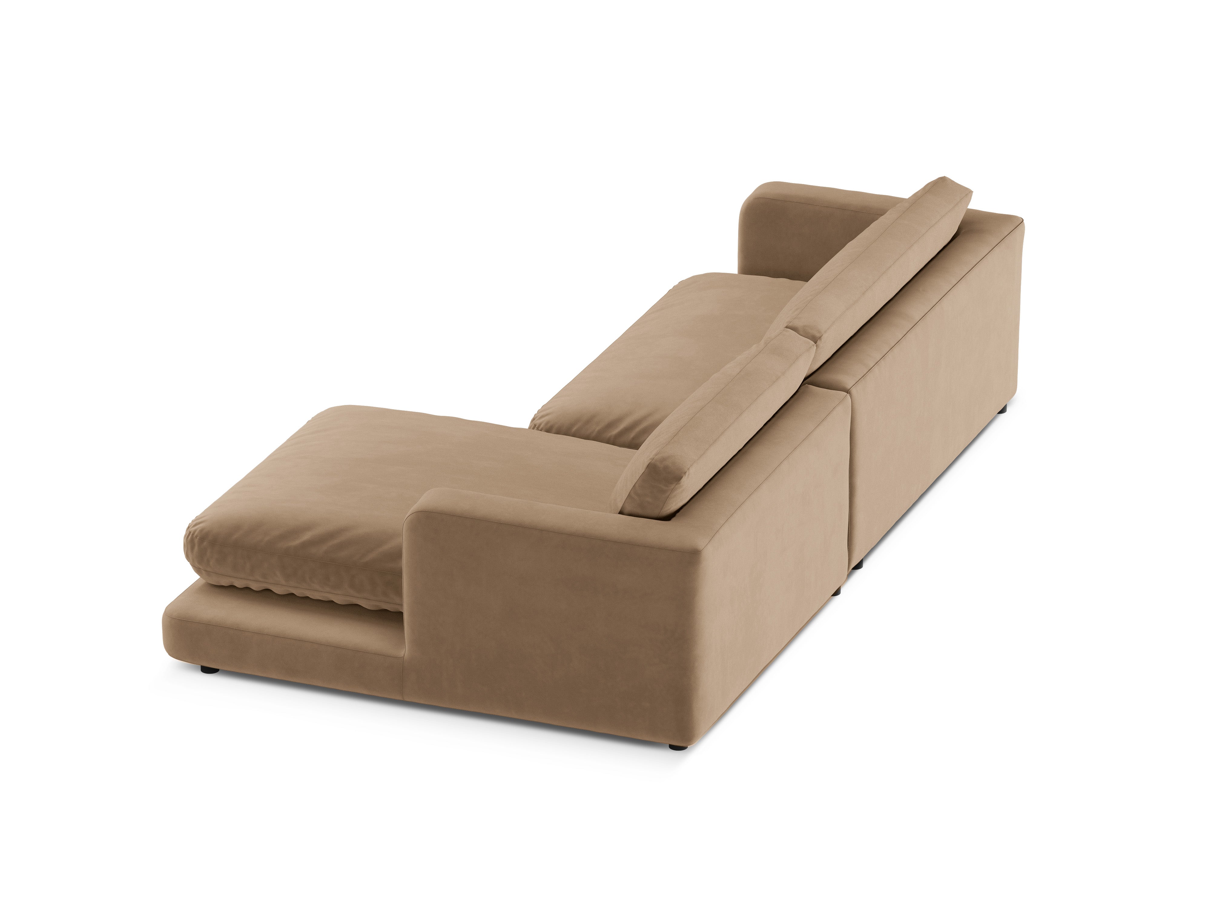 Samt-Ecksofa rechts DAPHNE beige