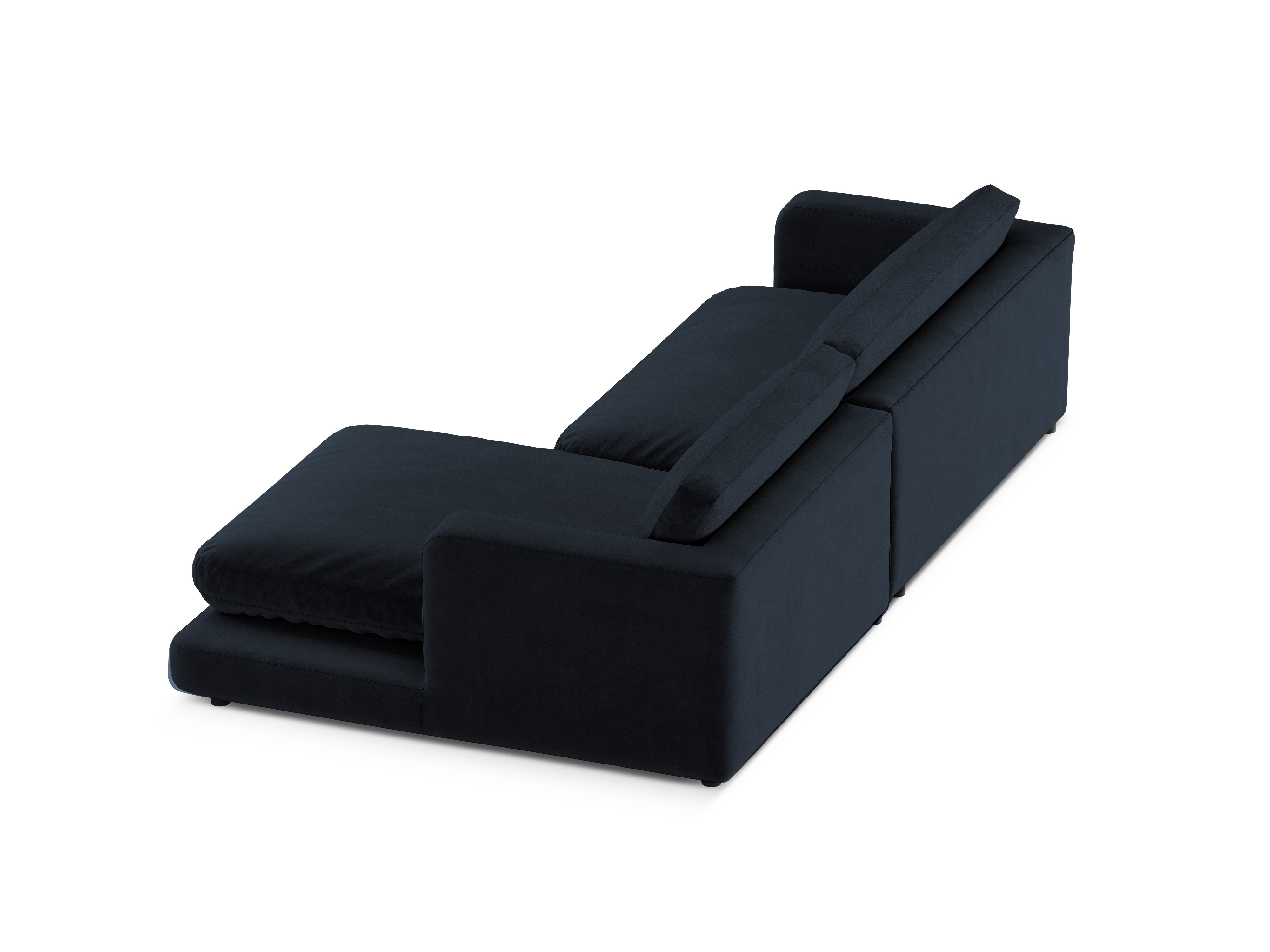 Right-facing velvet corner sofa DAPHNE navy blue