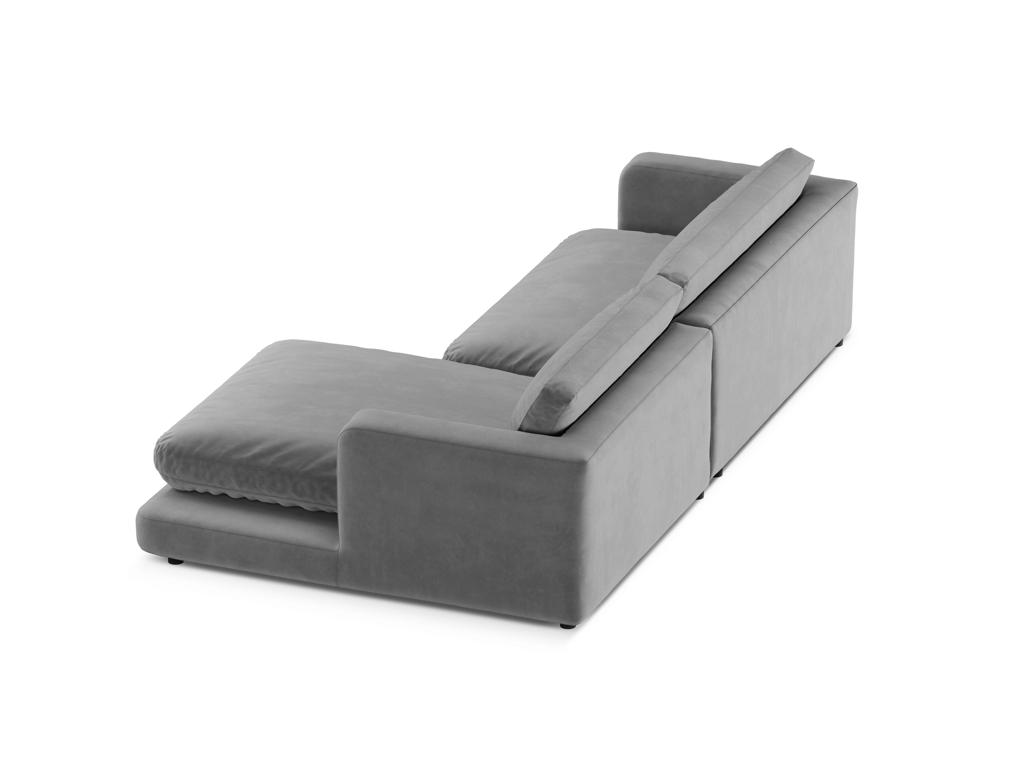 Samt-Ecksofa rechts DAPHNE grau