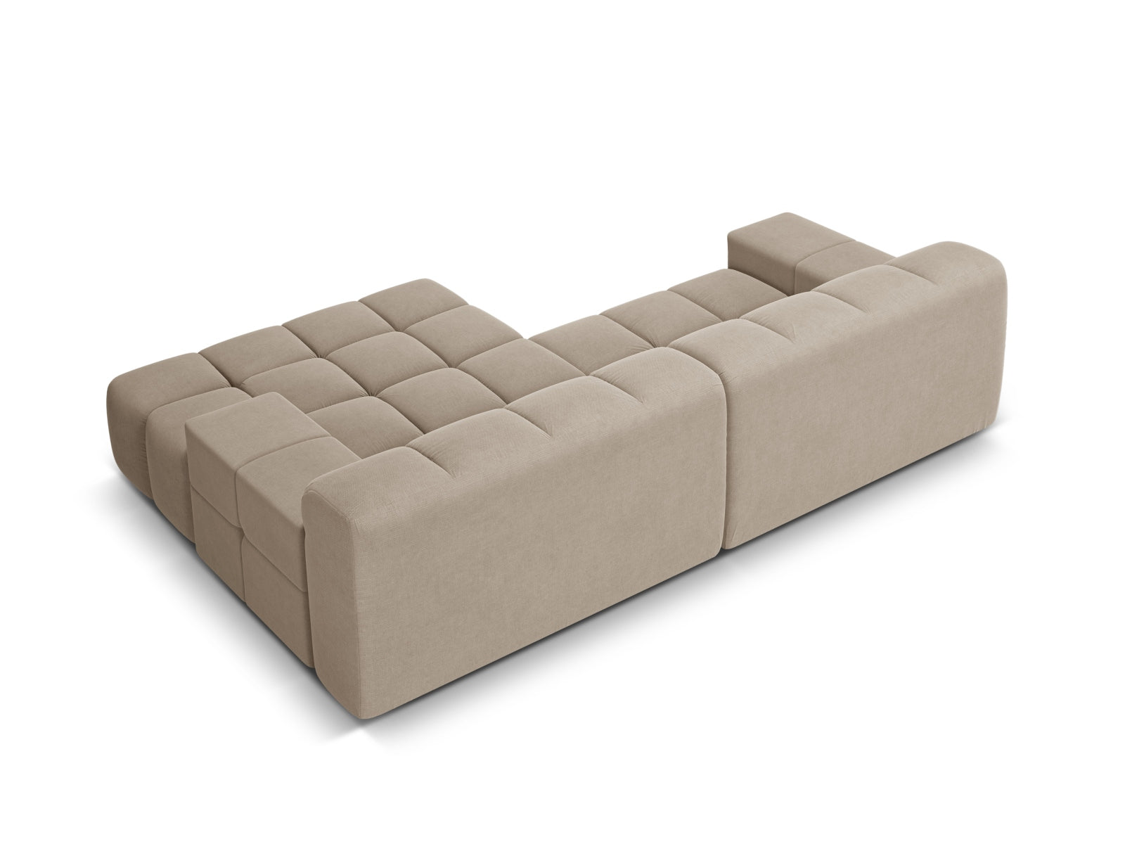 2-sitziger rechter Ecksofa AGAVE beige Chenille