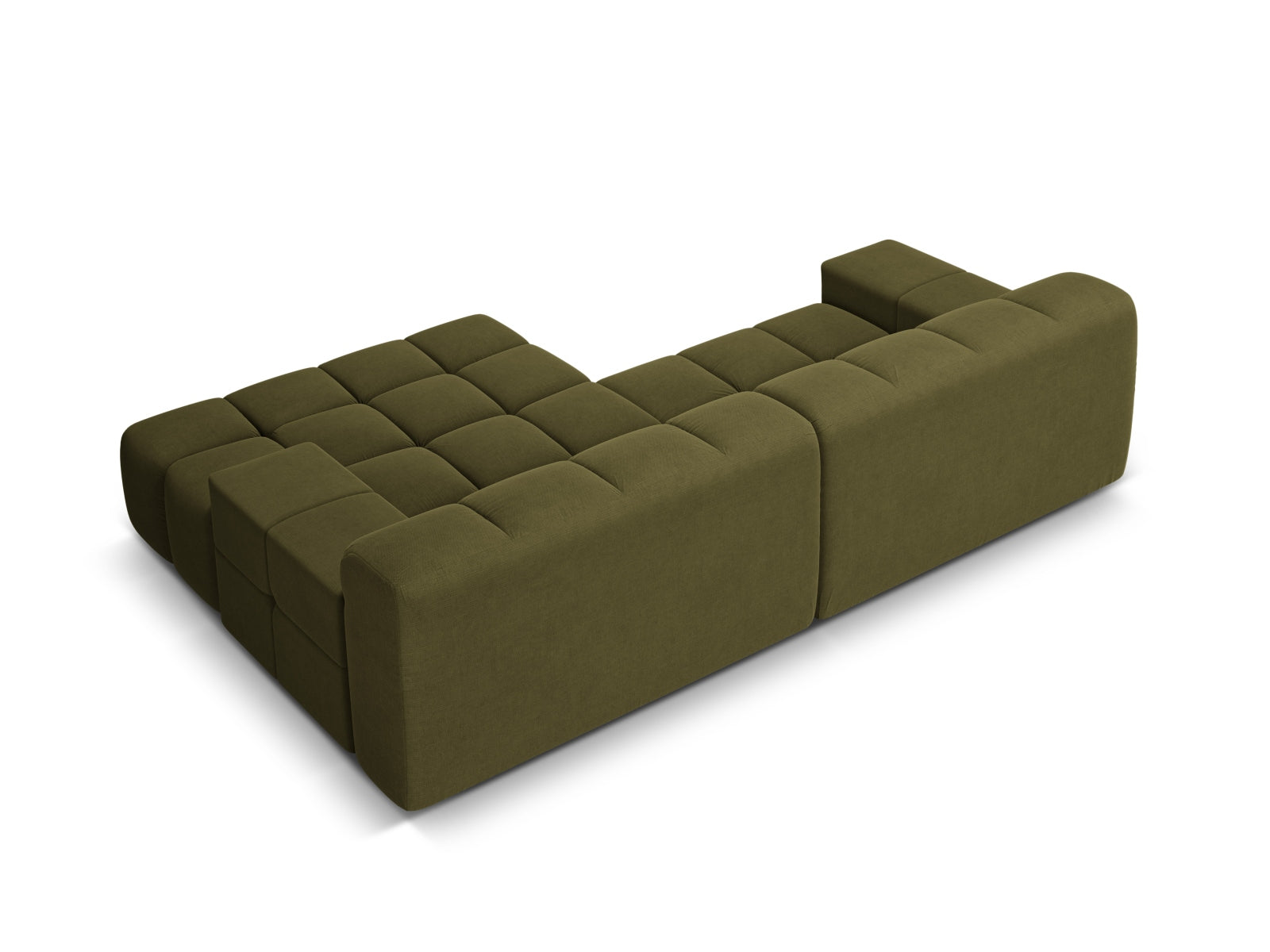 2-sitzige rechteckige AGAVE Couch in grünem Chenille