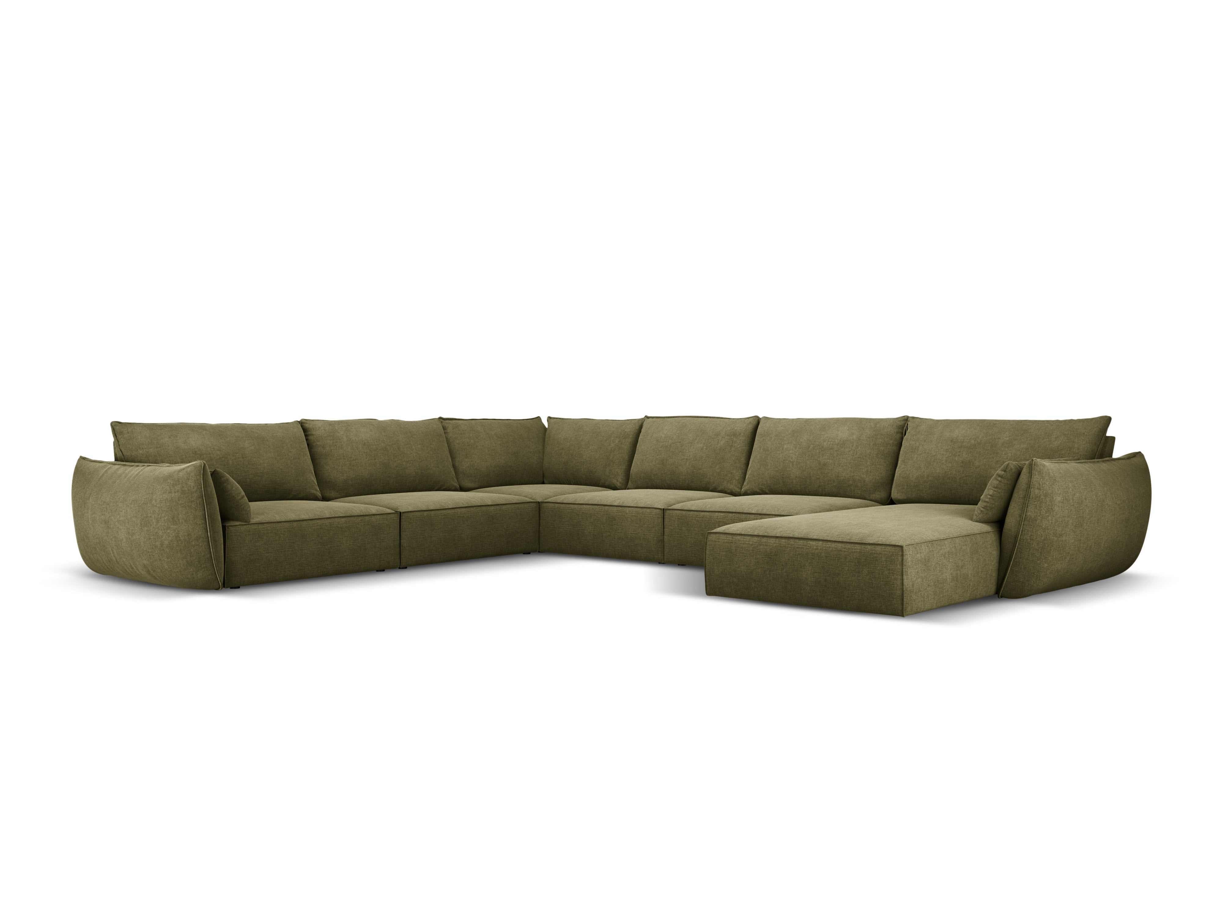 The panoramic corner in the szenil fabric left left Vanda Zielony