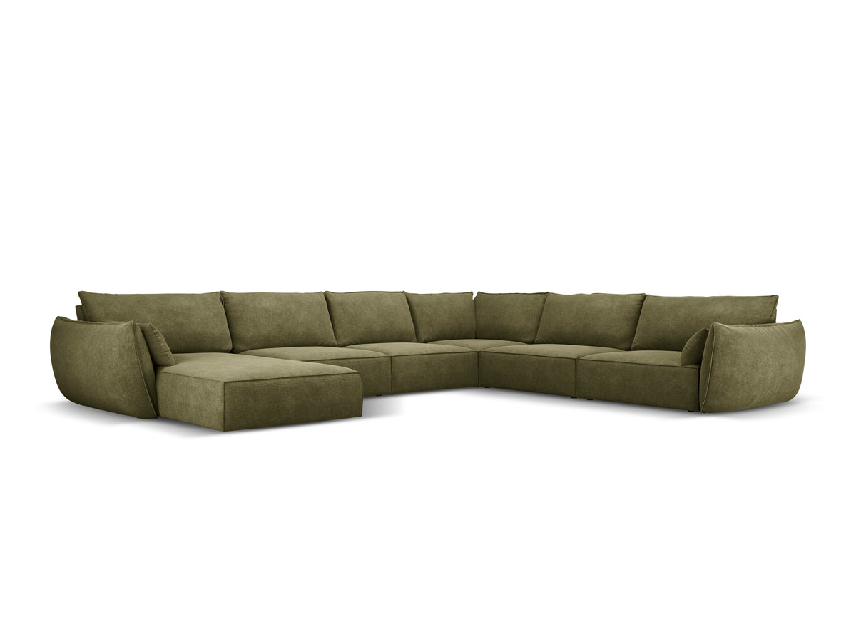 Panoramic corner in the szenil fabric right -sided Vanda Zielony
