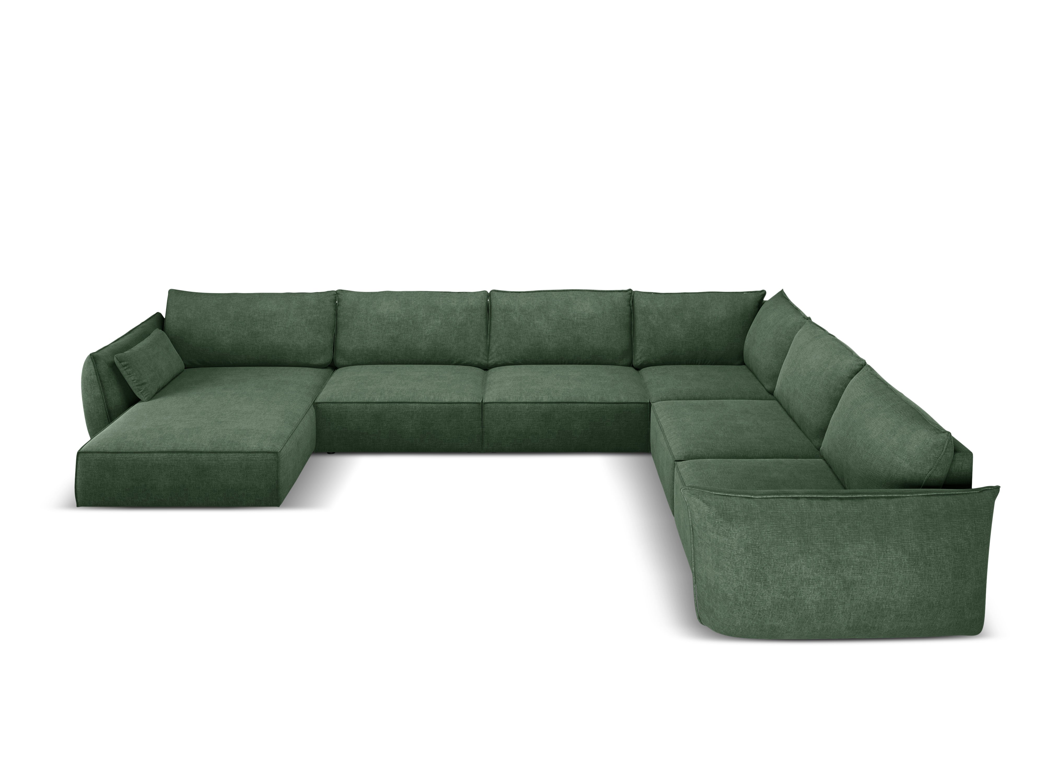 A panoramic corner in the szenil fabric, right -hand Vanda Bottel Greenery