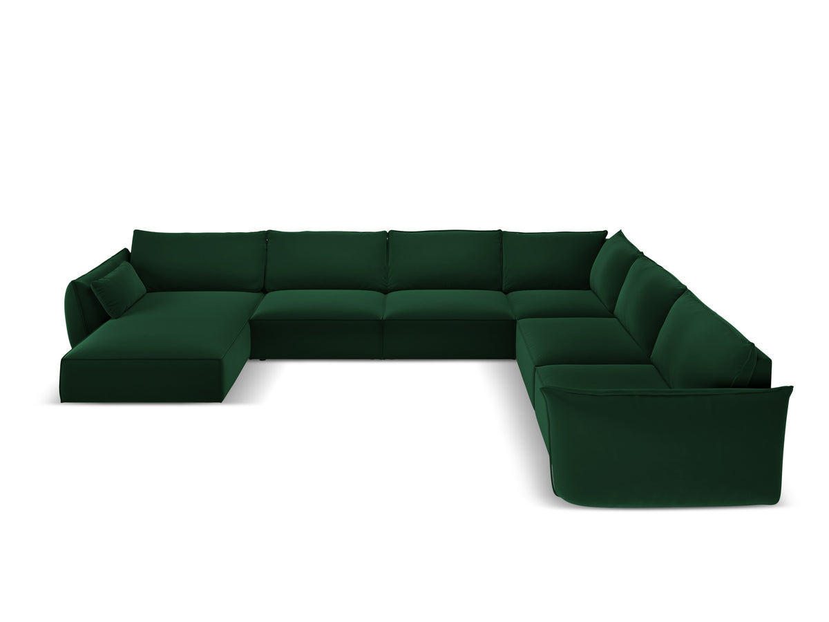 Panoramic corner velvet right -sided Vanda bottle green
