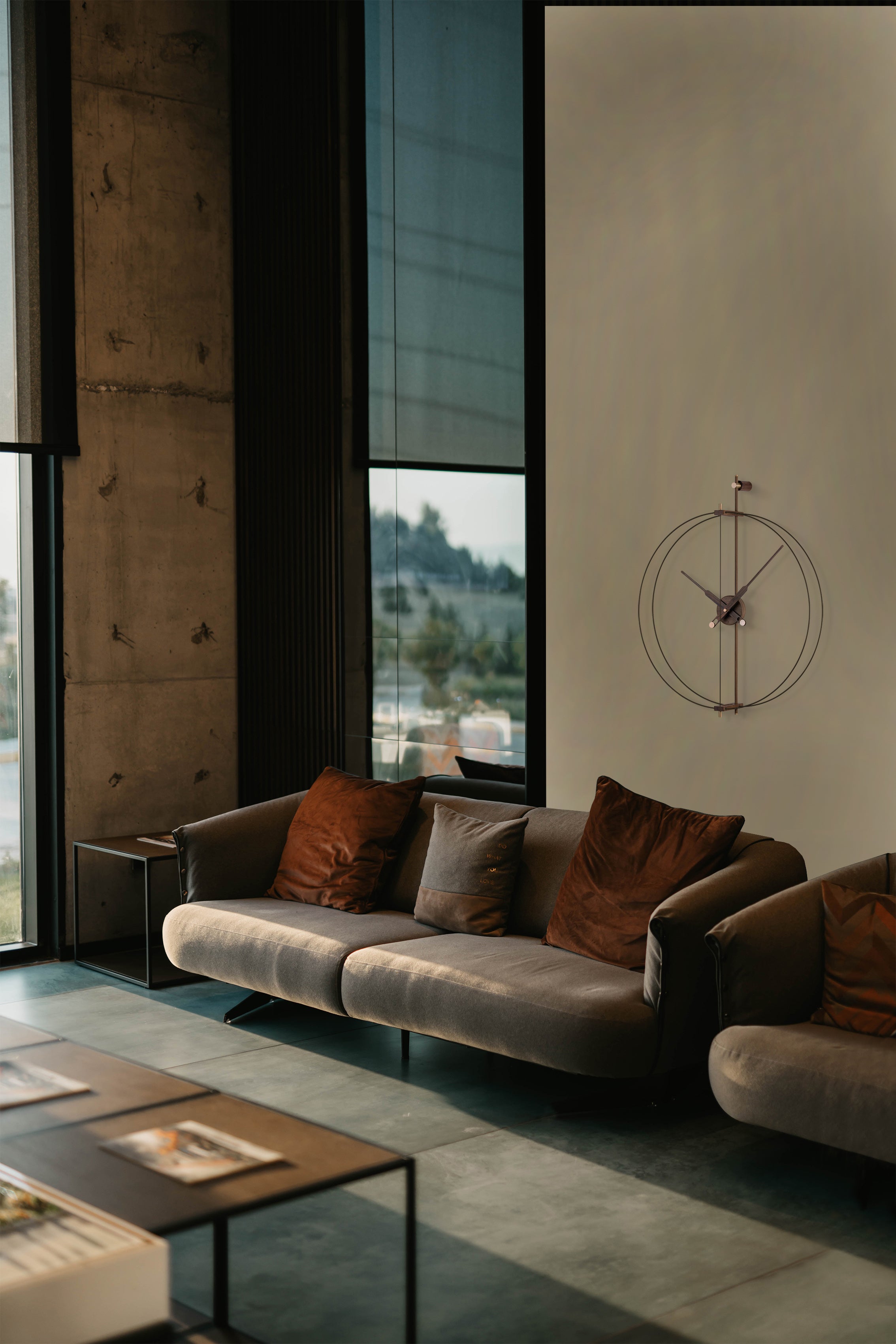 MINI BARCELONA PREMIUM wall clock walnut wood with black finish
