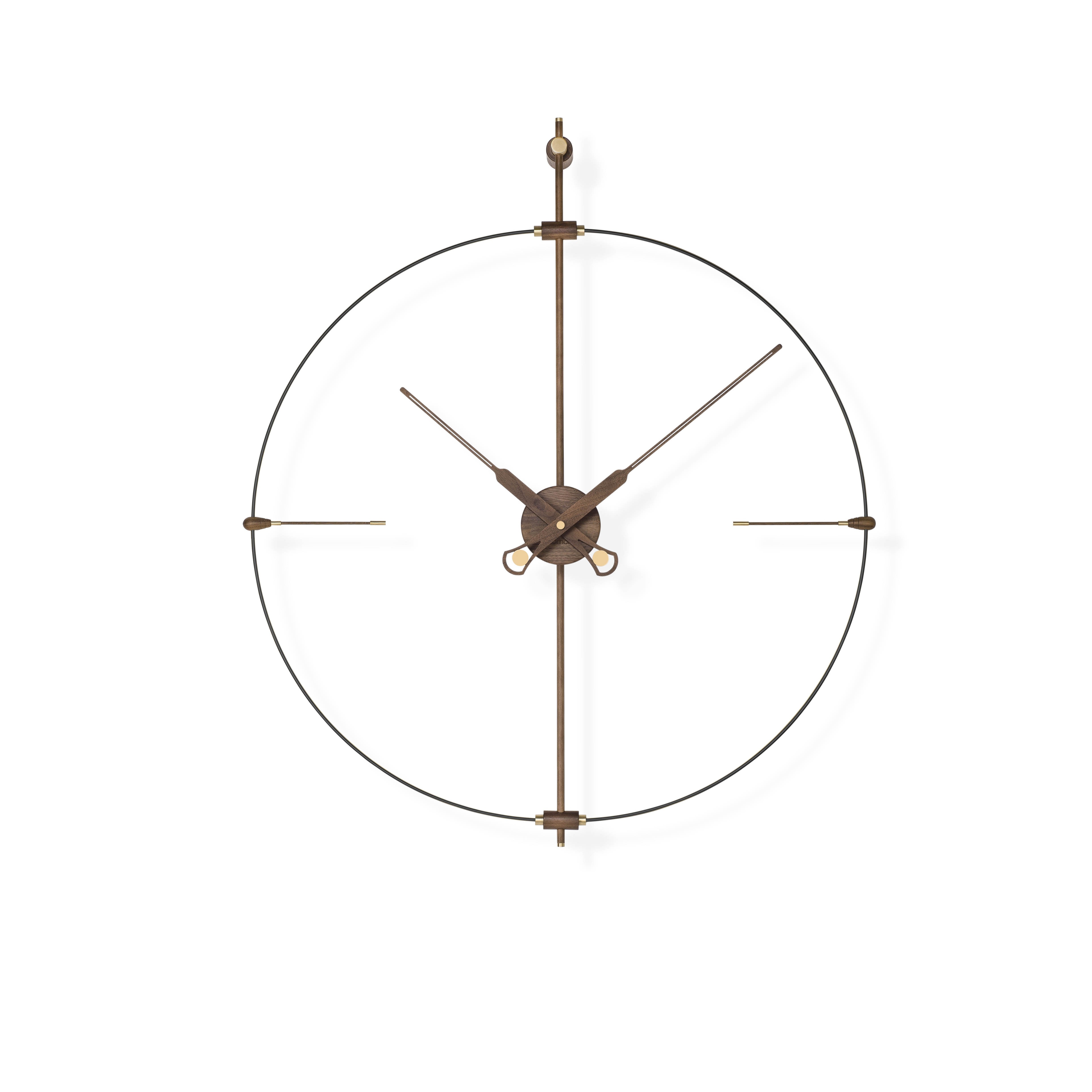 MINI BILBAO PREMIUM wall clock walnut wood with black finish